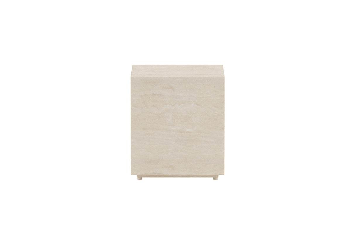Beistelltisch Lissabon von Venture Home in Beige, würfelförmig, aus Aluminium