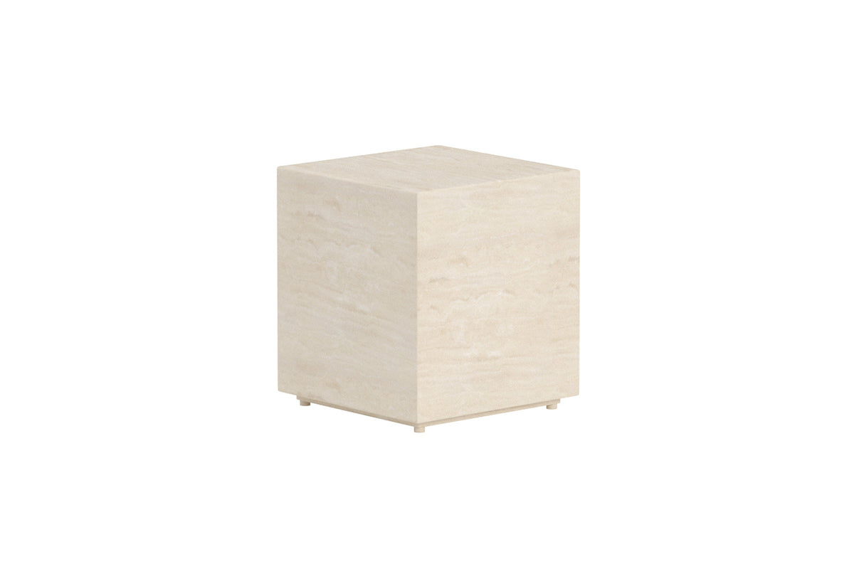 Beistelltisch Lissabon von Venture Home in Beige, würfelförmig, aus Aluminium