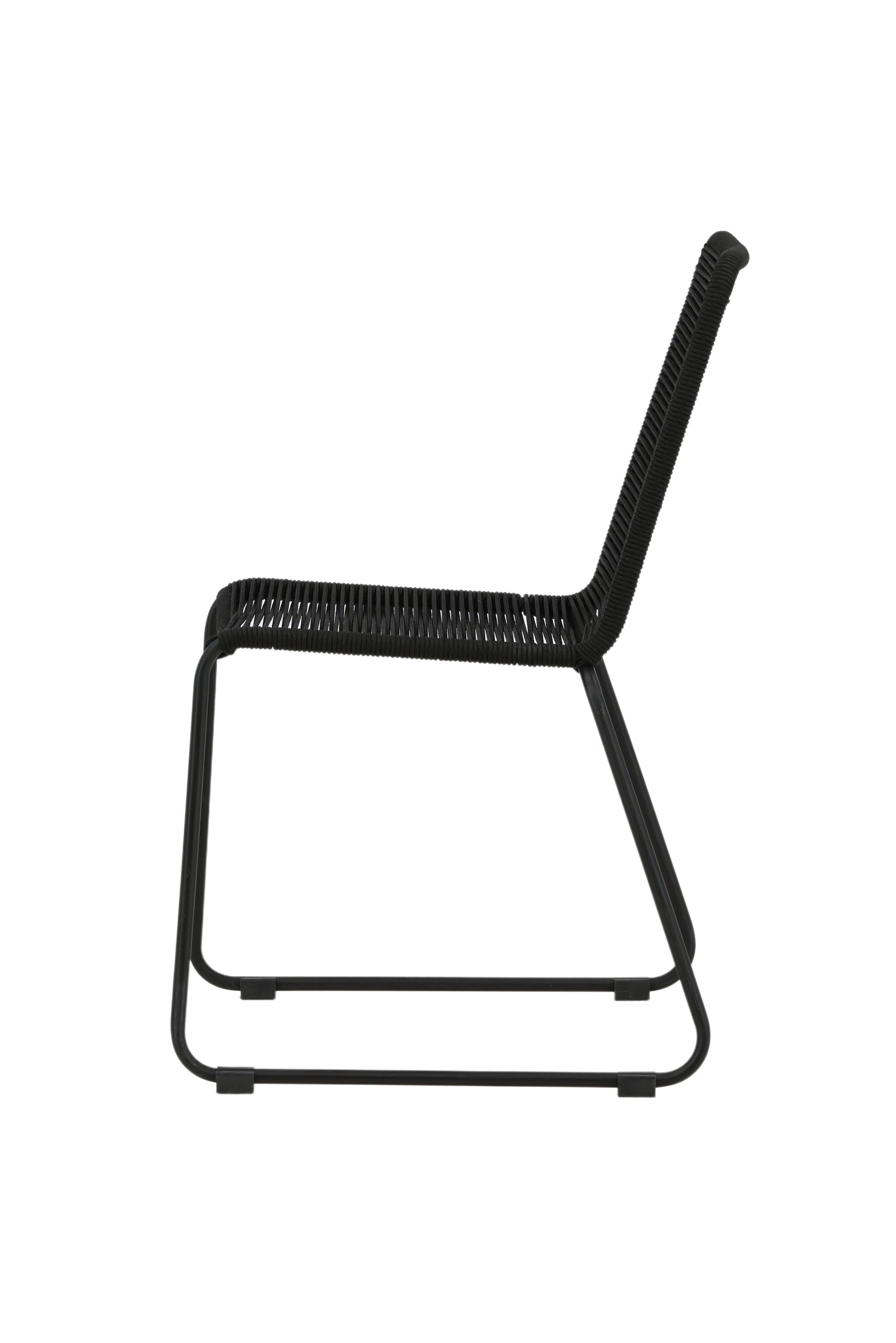 Lindos Esszimmerstuhl in Schwarz präsentiert im Onlineshop von KAQTU Design AG. Gartenstuhl mit Armlehnen ist von Venture Home