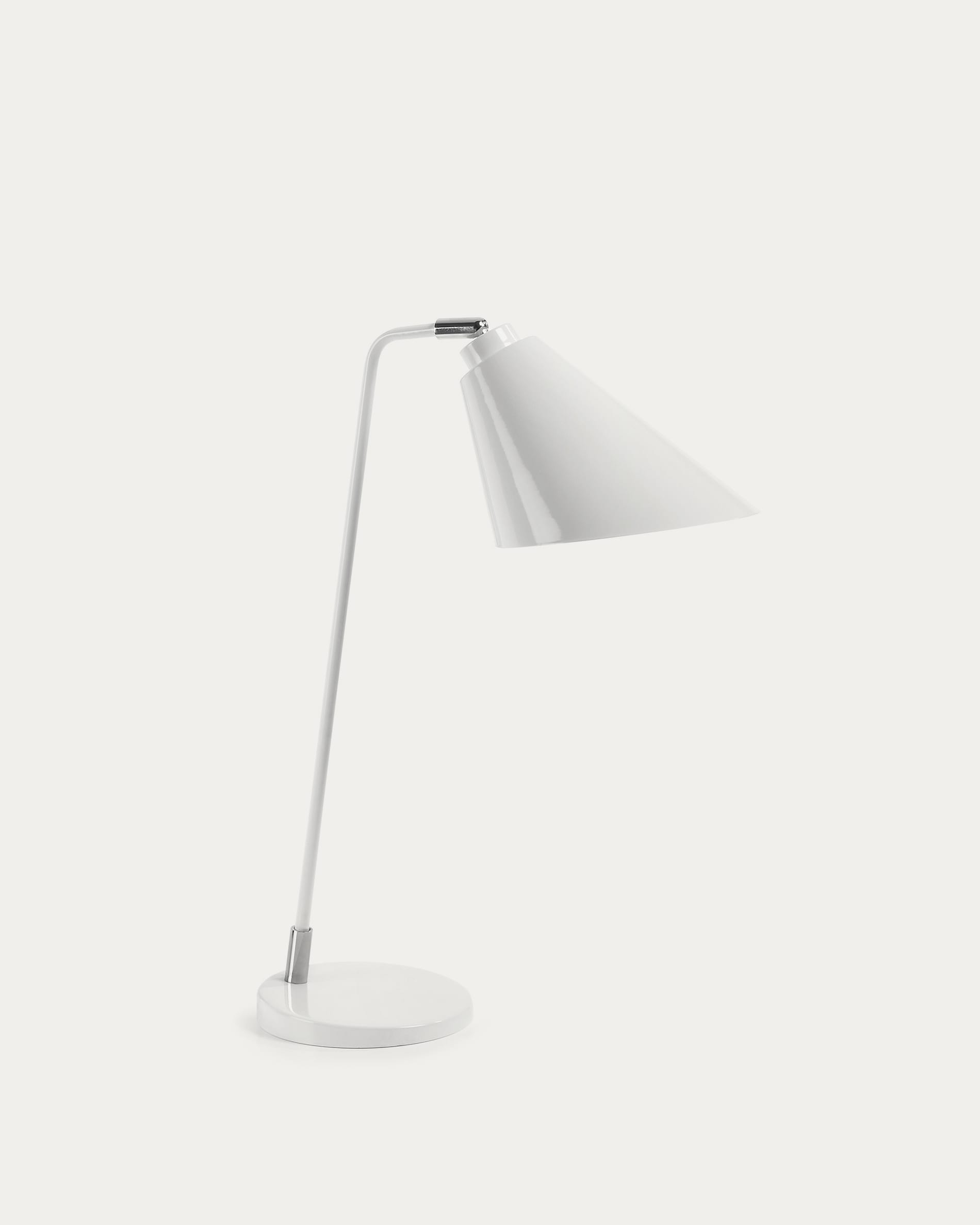 Elegante Tipir Tischlampe in Weiss von Kave Home: Flexibles Design, ideal für Schreibtisch oder Nachttisch, E14 Glühlampe.