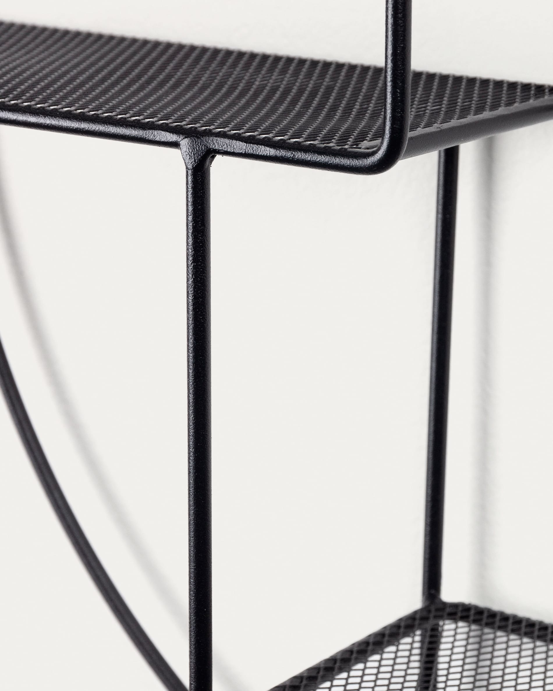 Stilvolles Wandregal aus robustem Stahl mit schwarzem Finish, Ø 55 cm, ideal für kreative Präsentationen und moderne Wohnräume.