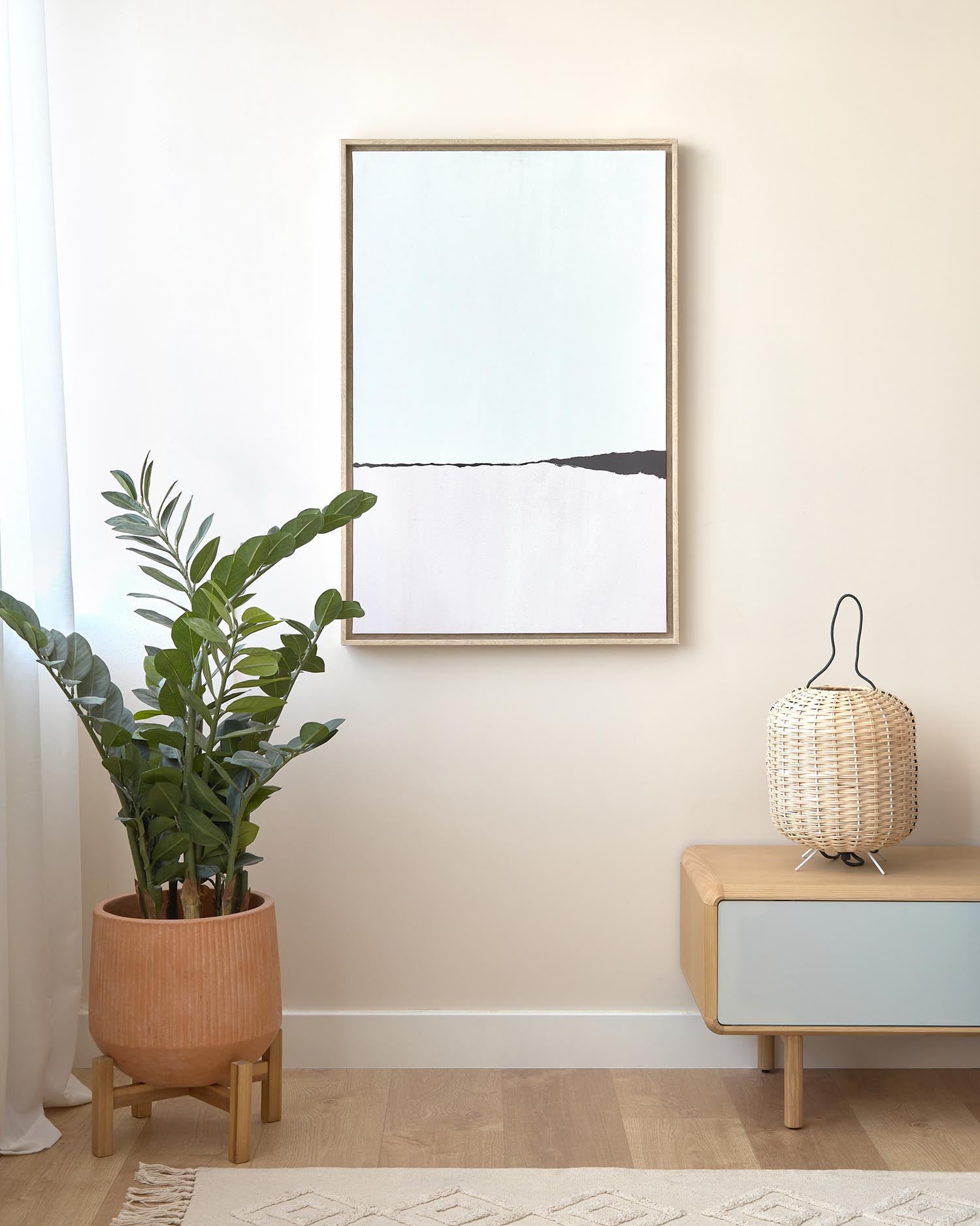 Wrigley rosa Bild von Kave Home: Stilvolles Kunstwerk mit sanften Rosatönen, ideal für moderne und klassische Räume. Langlebig und elegant.