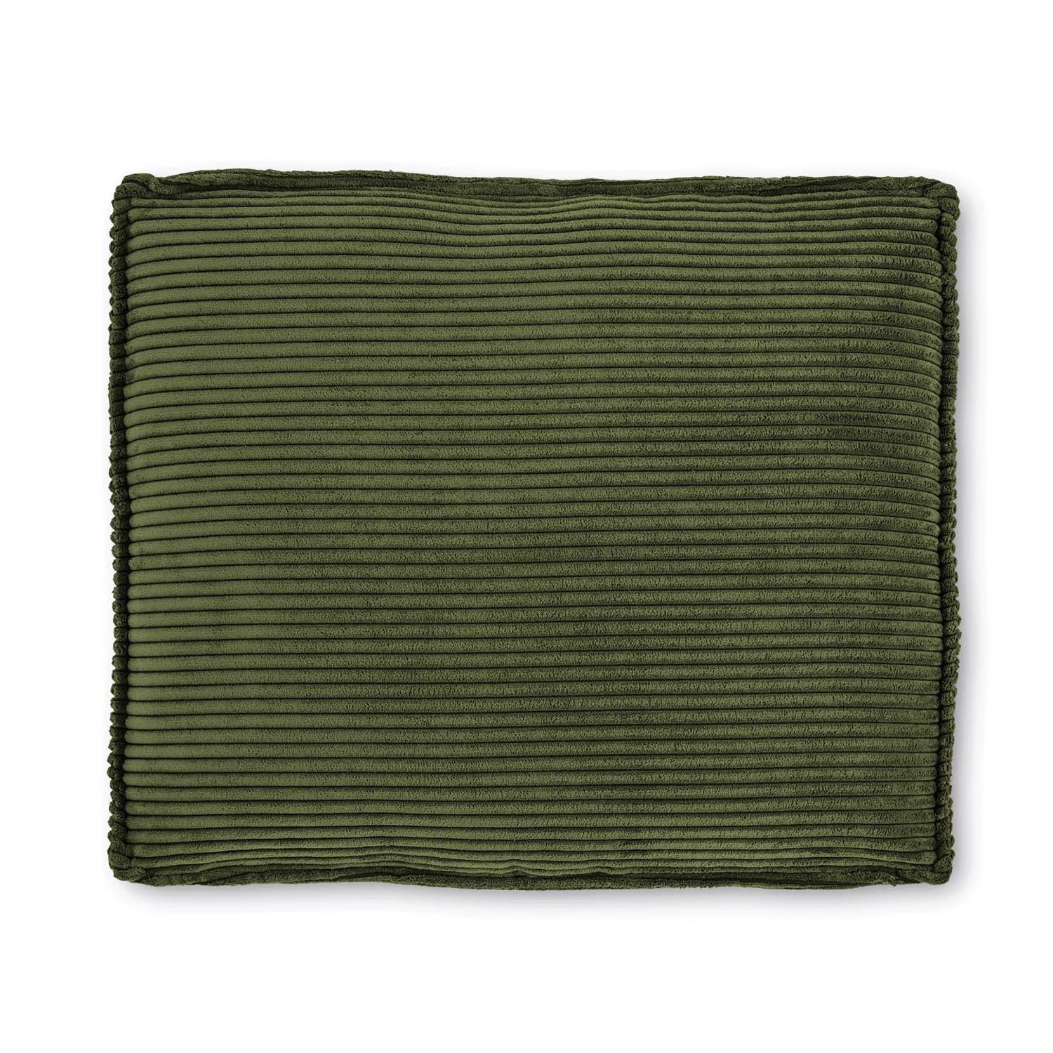 Stilvolles Blok Kissen in grünem Cord (50x60 cm) von Kave Home, aus 100% recycelten Fasern, für Komfort und Eleganz.