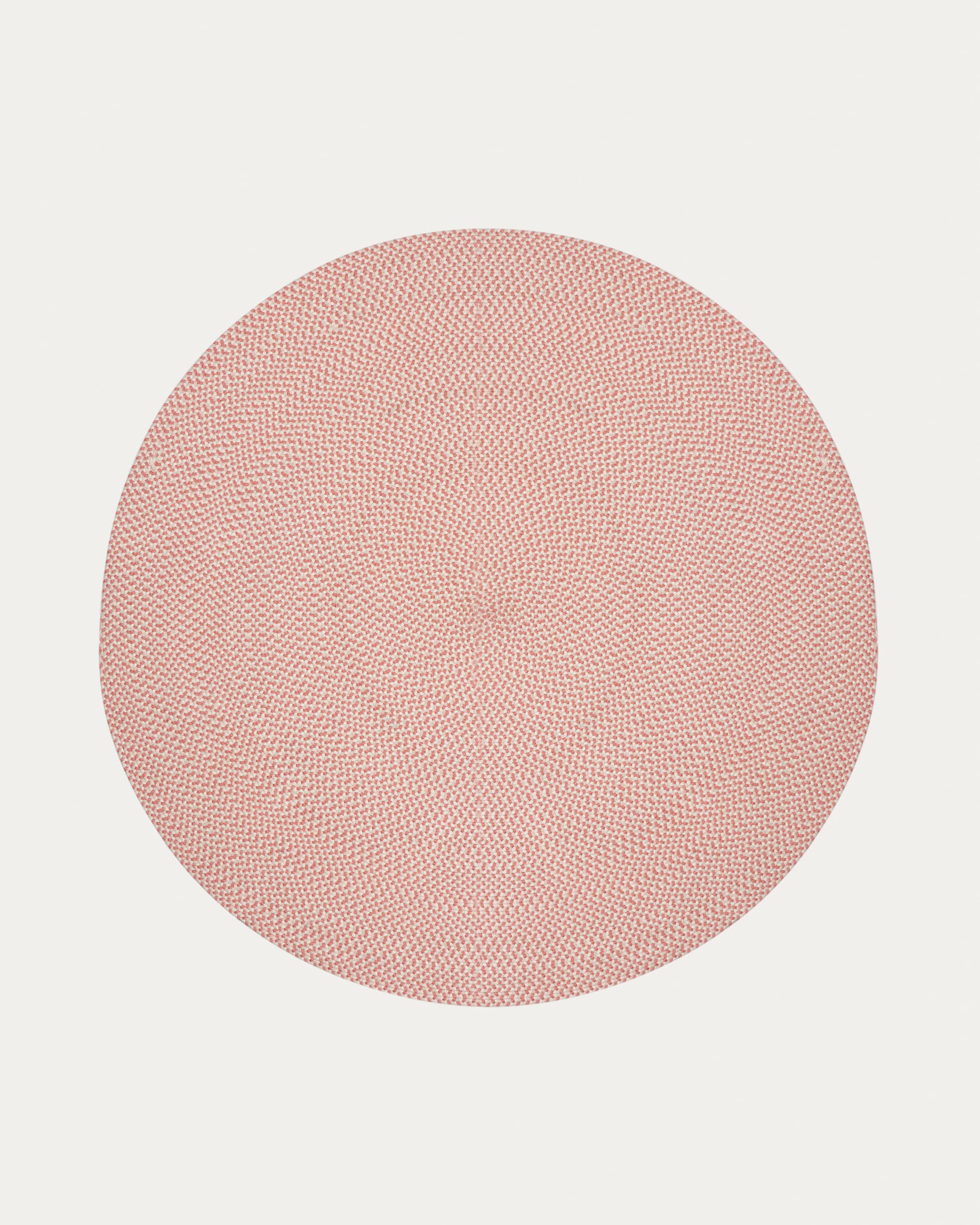 Runder Terrakotta-Teppich Ø150cm aus 100% recyceltem PET, ideal für Outdoor, pflegeleicht, langlebig, mediterraner Stil.