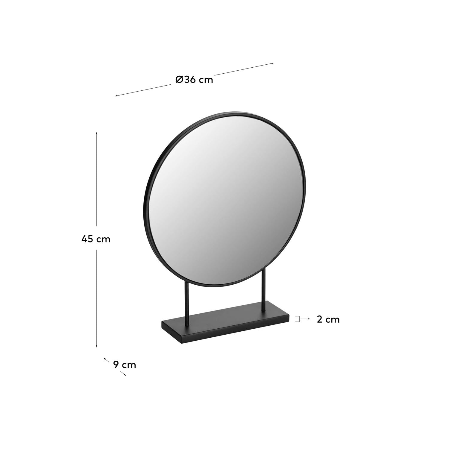 Eleganter Libia Spiegel aus Metall (36x45 cm) von Kave Home: Stilvolles, funktionales Design für Flur, Bad oder Schminktisch.