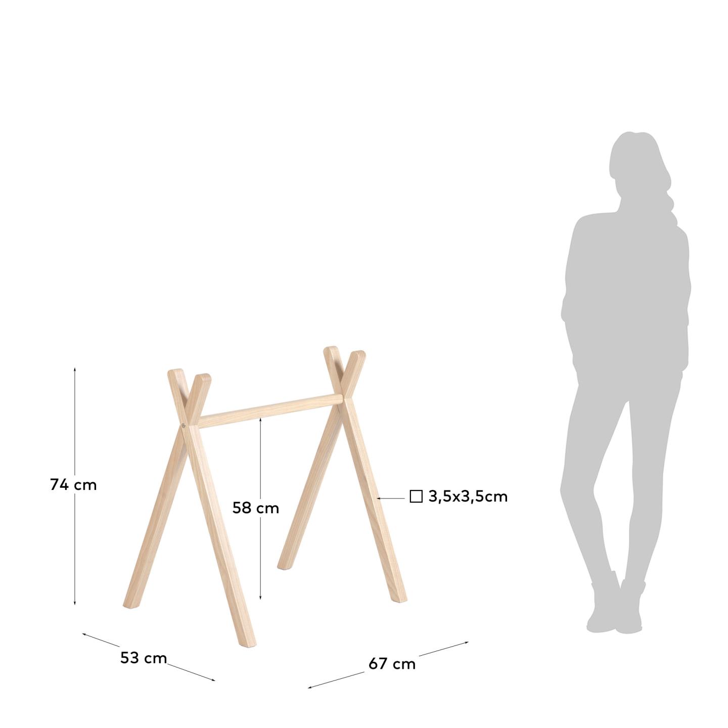 Entdecken Sie den Babytrainer Tipi Maralis aus massivem Buchenholz – ein stilvolles Spielzeug, das die Entwicklung Ihres Babys spielerisch fördert.