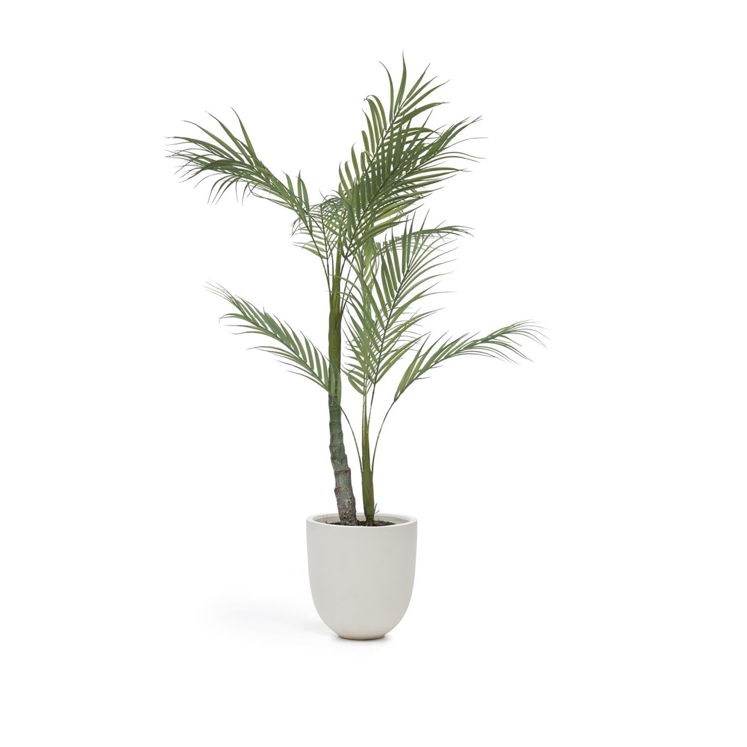 Elegante 70 cm hohe Palmera Kunstpflanze von Kave Home, pflegeleicht, langlebig, mit modernem Zementtopf.