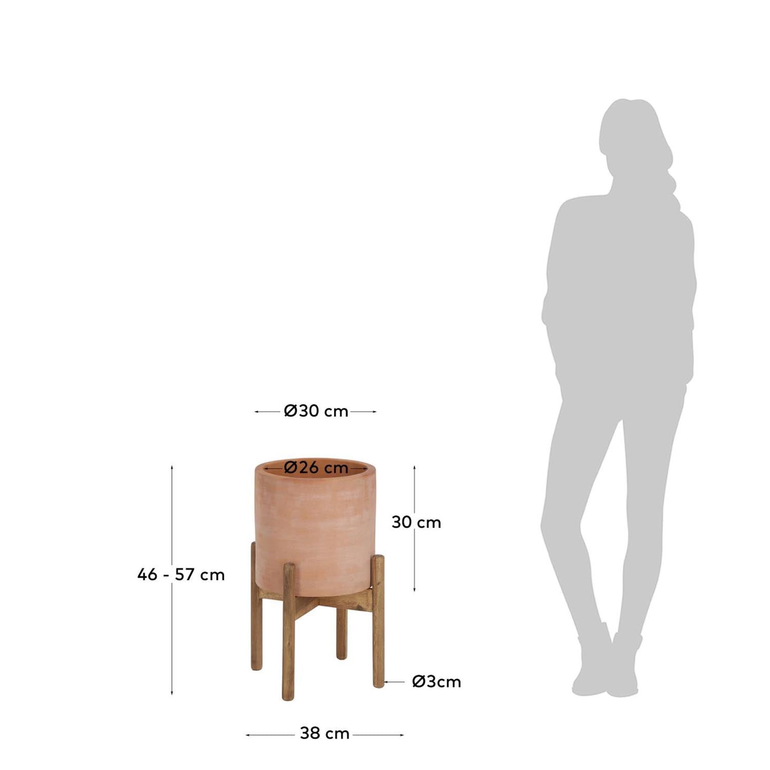 Entdecke den Dalva Terrakotta Topf Ø 26 cm von Kave Home – ideal für Pflanzenliebhaber, stilvoll und funktional für drinnen und draußen.