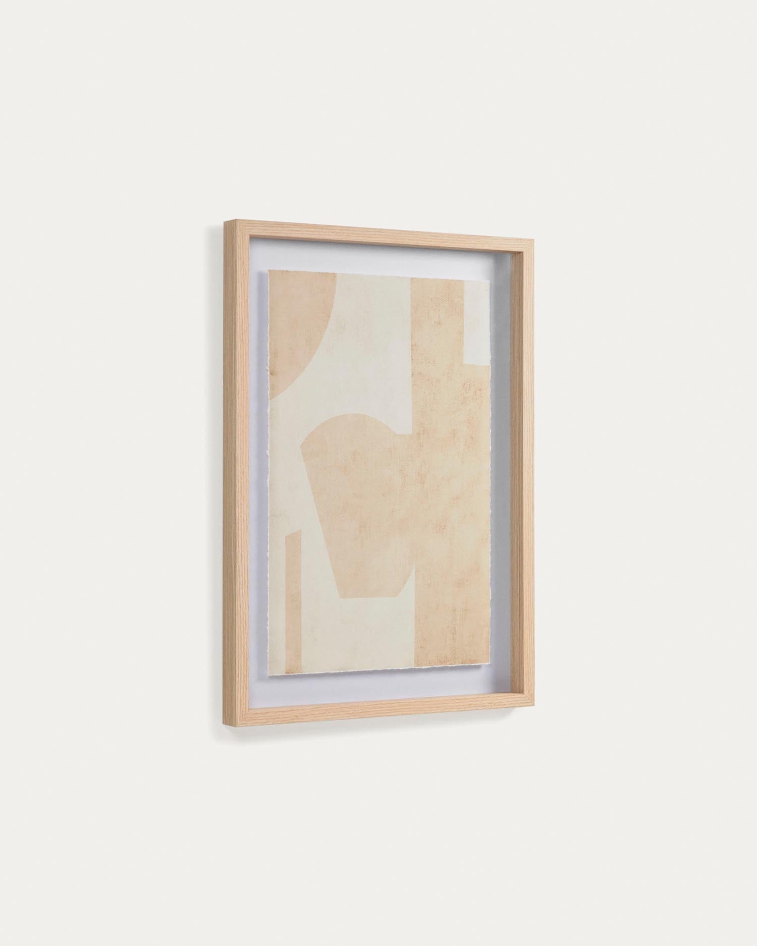 Ein modernes Bild mit geometrischen Formen in Beige, 50x70 cm, ideal für stilvolle Wohnräume, von Kave Home.