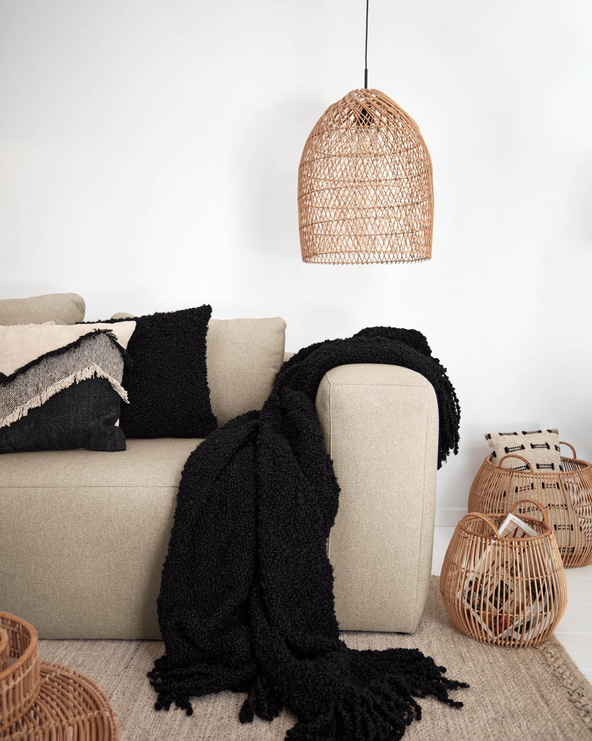 Natürlicher Rattan-Lampenschirm Domitila Ø 44 cm von Kave Home.