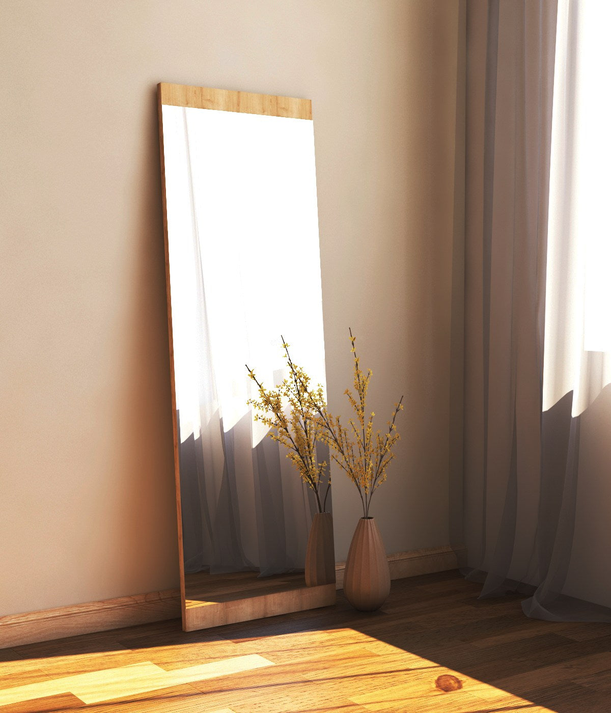 Verleihen Sie Ihrem Zuhause mit dem Azus Spiegel von Hanah Home einen Hauch von Eleganz. Sein schlichtes, natürliches Design passt perfekt in jeden Raum und reflektiert Ihren Stil.