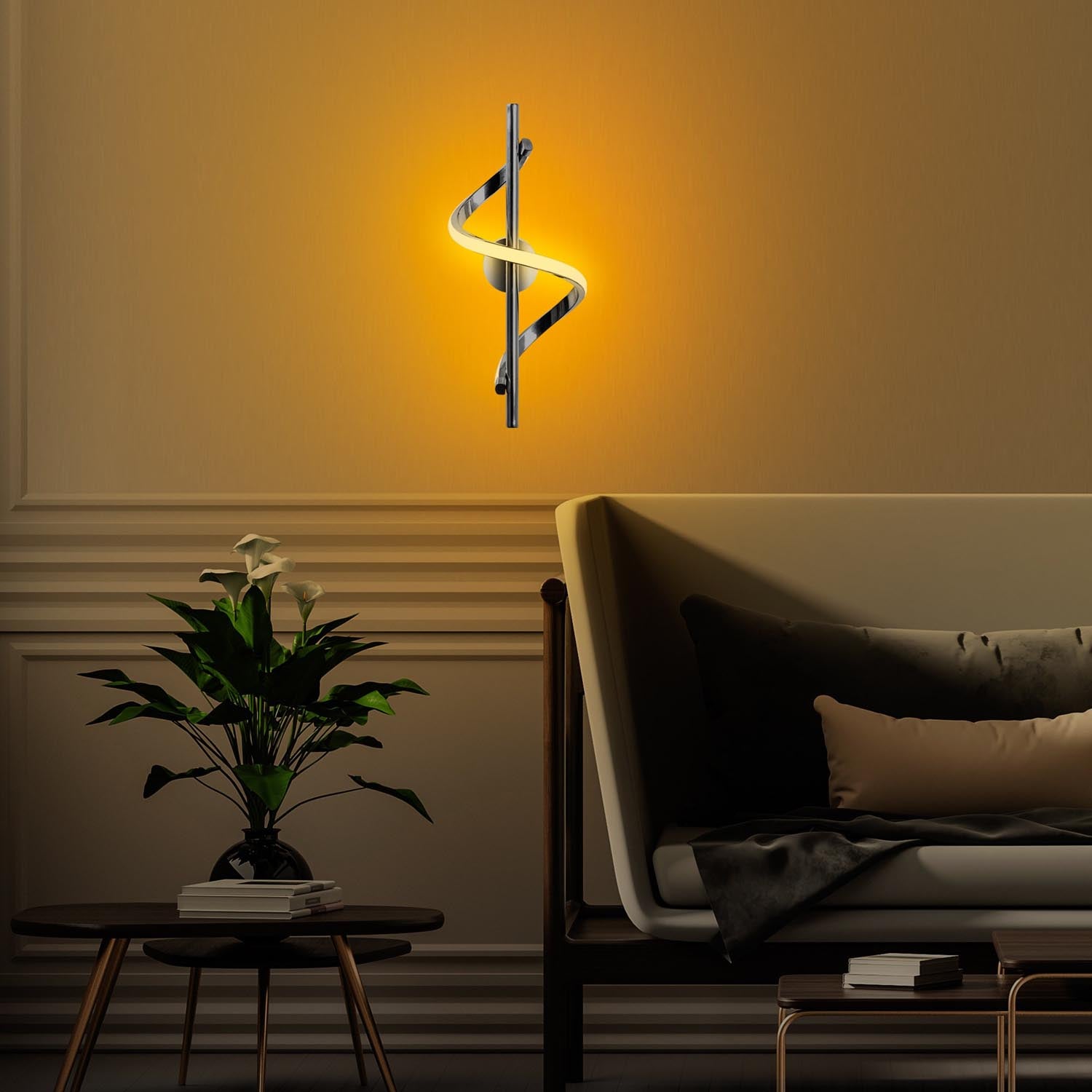 Entdecken Sie die Lıkma Wandleuchte in Chrom von Opviq – eine stilvolle Beleuchtung für Ihr Zuhause, die Eleganz und Wärme vereint.