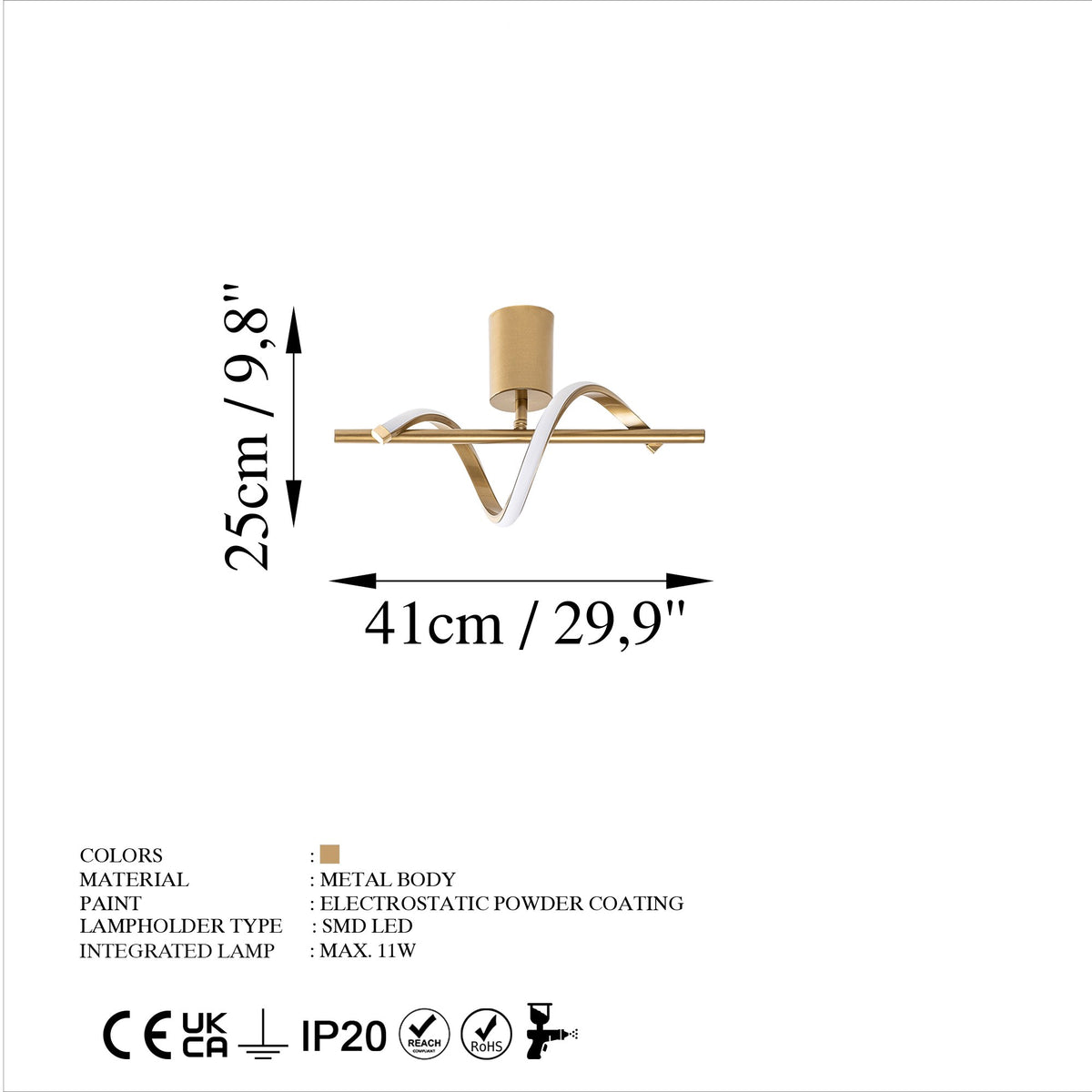Lıkma Deckenlampe - Gold in Gold präsentiert im Onlineshop von KAQTU Design AG. Deckenleuchte ist von Opviq