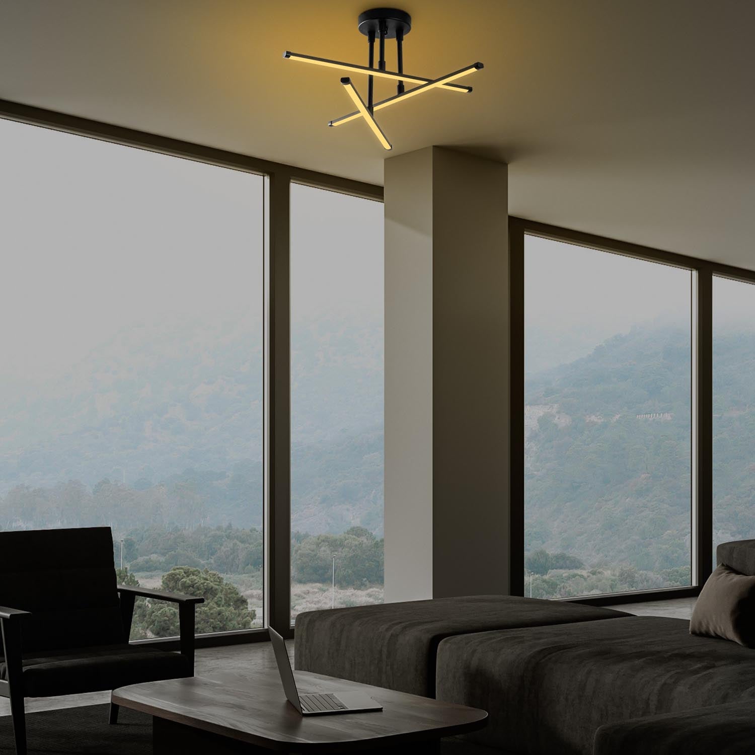 Entdecken Sie die Ledflower Deckenleuchte in Schwarz von Opviq – ein stilvolles Highlight für Ihr Zuhause, das Eleganz und Effizienz vereint.