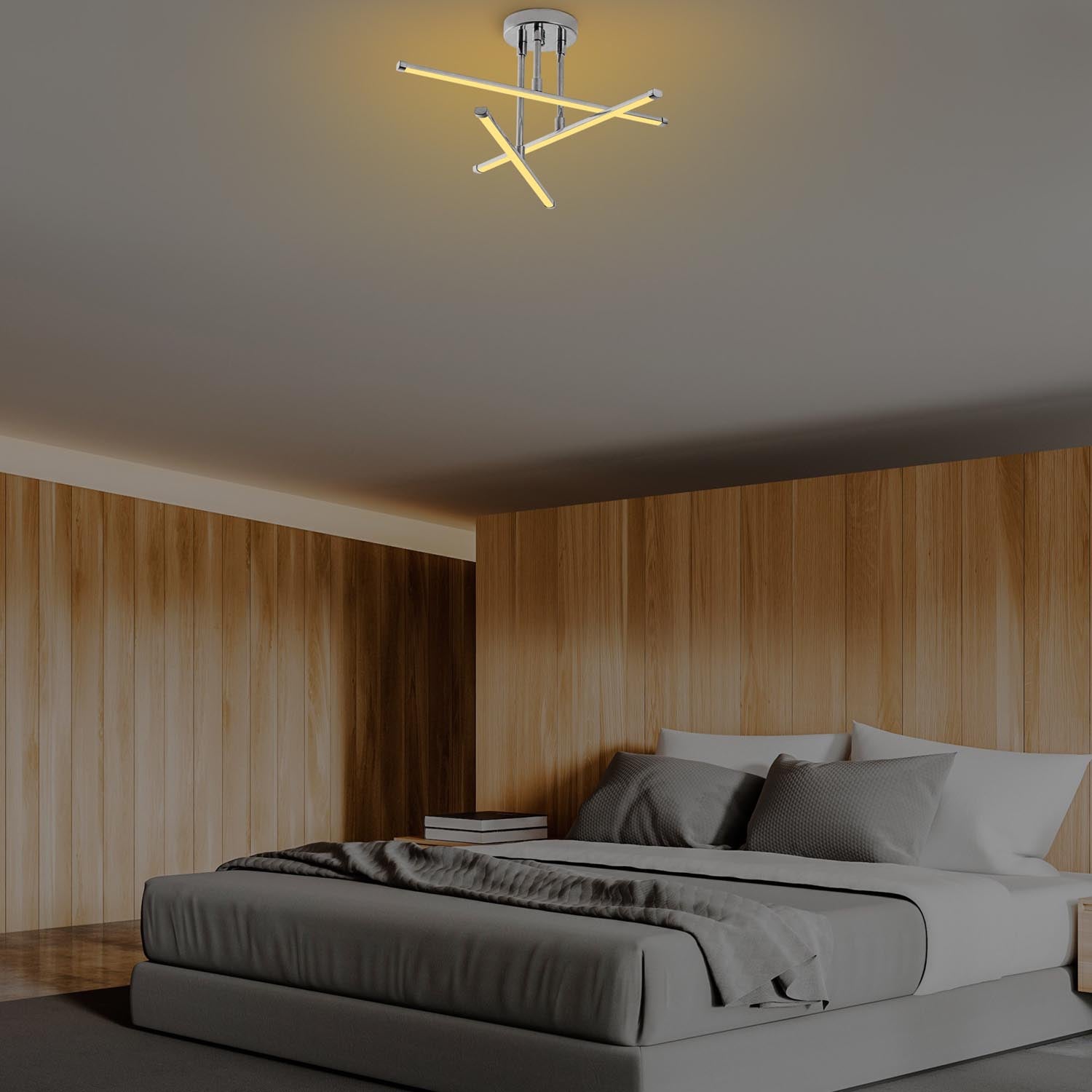 Verleihen Sie Ihrem Zuhause mit der Ledflower Deckenleuchte von Opviq in Chrom einen Hauch von Eleganz und zeitloser Schönheit.