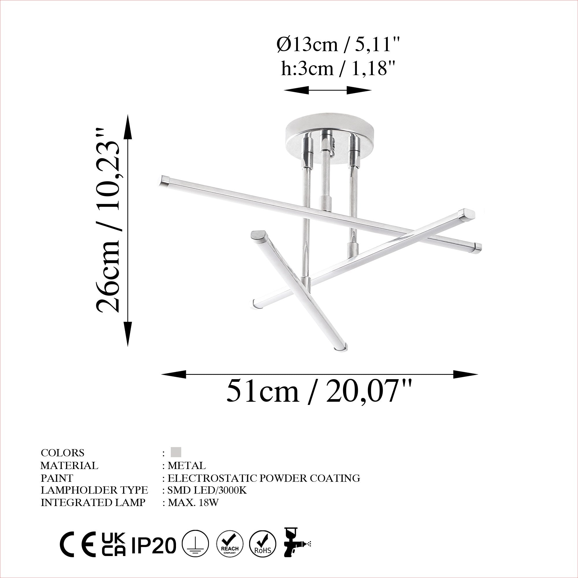 Verleihen Sie Ihrem Zuhause mit der Ledflower Deckenleuchte von Opviq in Chrom einen Hauch von Eleganz und zeitloser Schönheit.