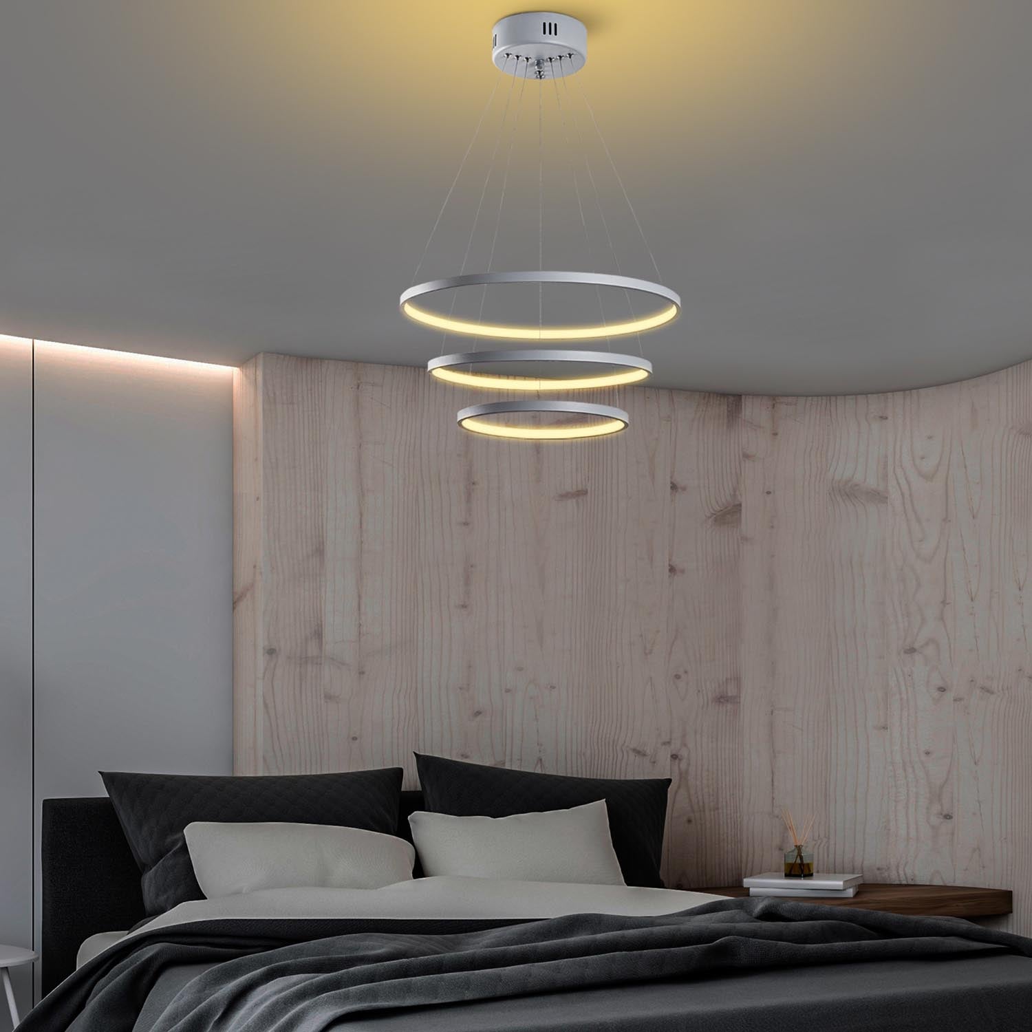 Stilvolle Simit Deckenleuchte in Grau von Opviq. Robuste Metallkonstruktion und warmes LED-Licht schaffen eine elegante Atmosphäre in jedem Raum.