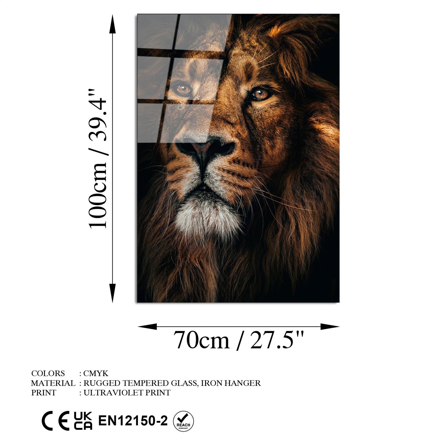 Verleihen Sie Ihrem Raum mit dem mehrfarbigen UV-Bild von Wallity einen Hauch von Eleganz. Dieses gehärtete Glasgemälde ist ein echter Blickfang!