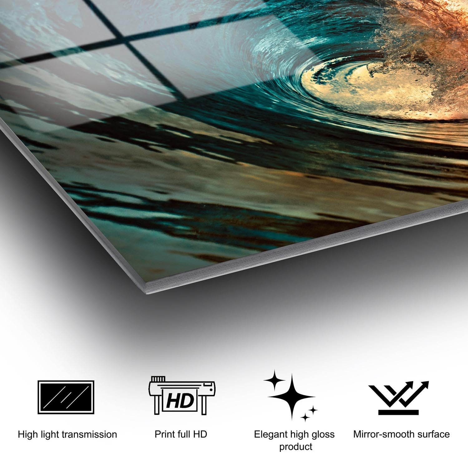 Bringen Sie Farbe und Stil in Ihr Zuhause mit dem mehrfarbigen UV-Bild von Wallity. Dieses elegante Glasgemälde ist nicht nur langlebig, sondern auch ein emotionales Highlight für jeden Raum.