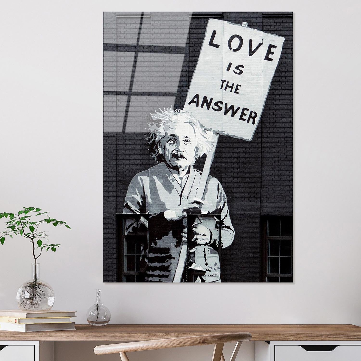 Entdecken Sie das mehrfarbige UV-Bild von Wallity – ein faszinierendes Kunstwerk, das jeden Raum mit Banksys einzigartigem Stil bereichert.