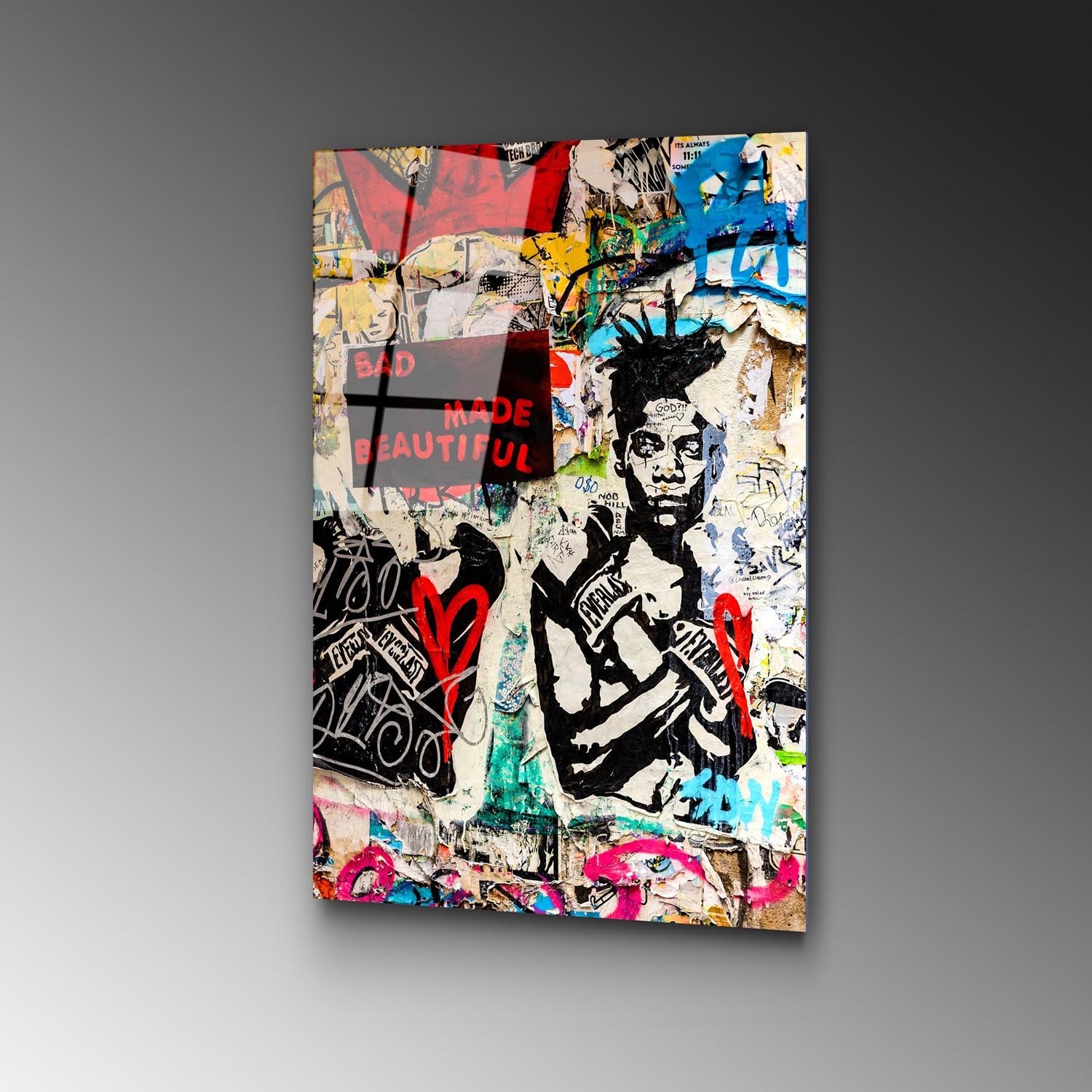 Entdecken Sie die faszinierende Kunst von Banksy mit Wallitys mehrfarbigem UV-Bild – ein elegantes, langlebiges Kunstwerk aus gehärtetem Glas.