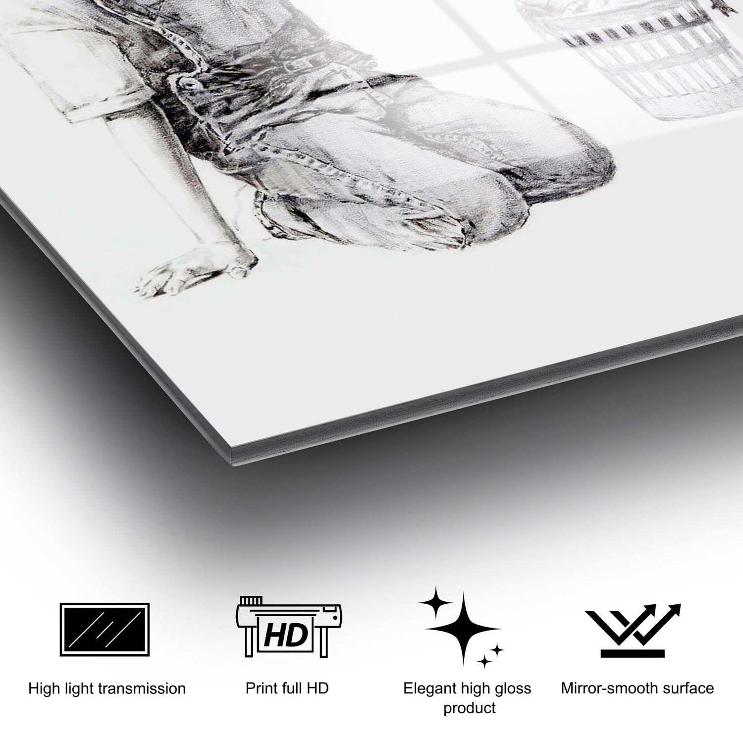 Entdecken Sie die faszinierende Schönheit des mehrfarbigen UV-Bildes von Wallity, das jeden Raum mit Banksys einzigartigem Stil bereichert.