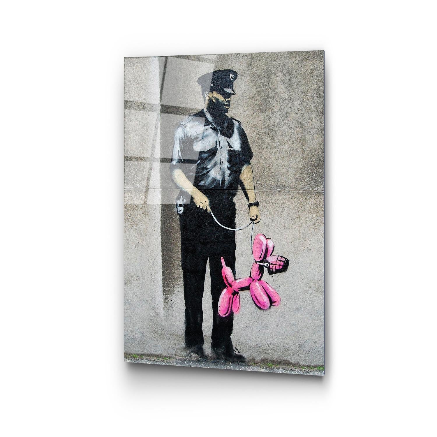 Verleihen Sie Ihrem Zuhause mit unserem mehrfarbigen UV-Bild von Wallity, inspiriert von Banksy, einen kreativen Akzent – ein echter Blickfang!