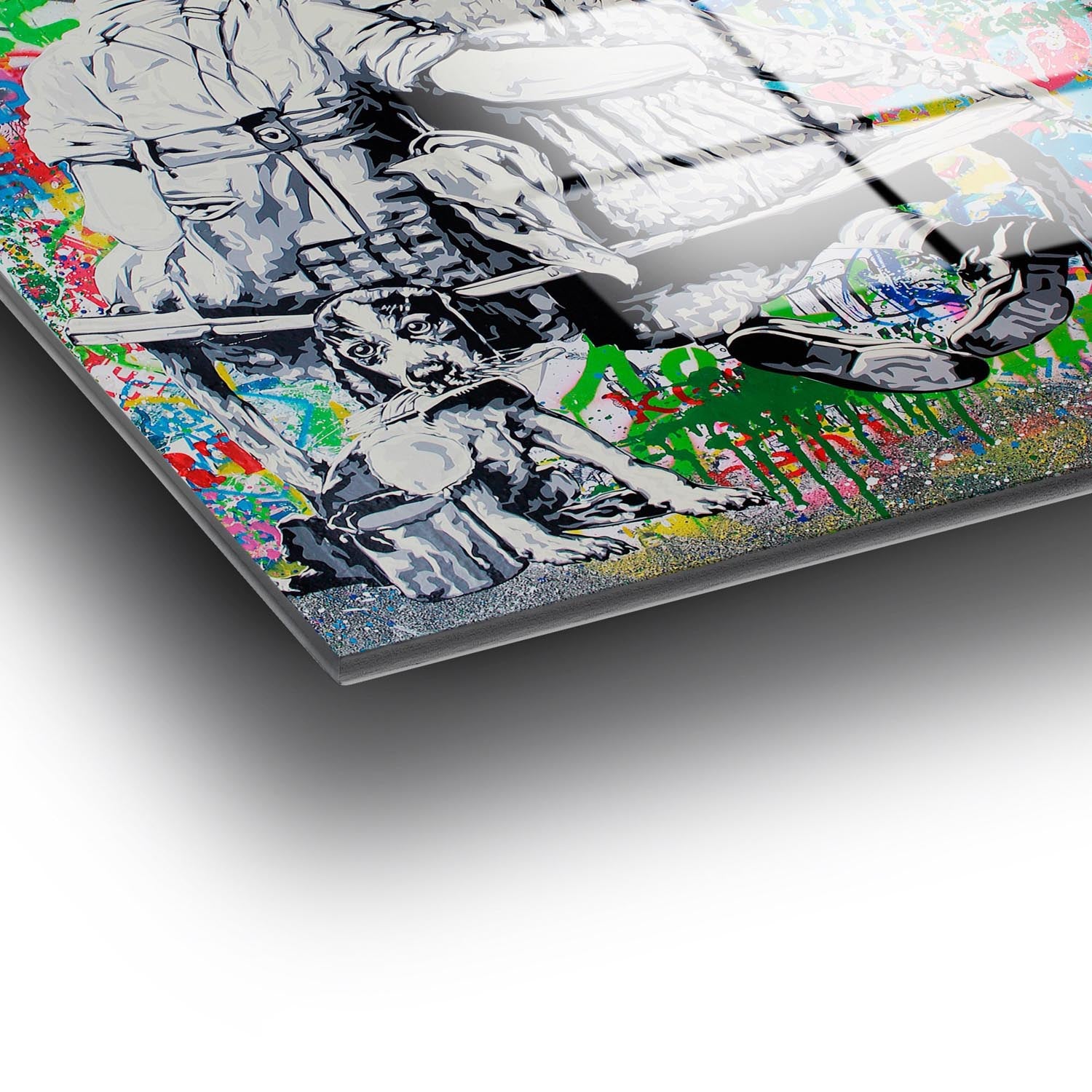 Verleihen Sie Ihrem Raum mit dem mehrfarbigen UV-Bild von Wallity einen Hauch von Eleganz! Dieses hochwertige Hartglas-Kunstwerk ist der perfekte Blickfang für jede Wand.