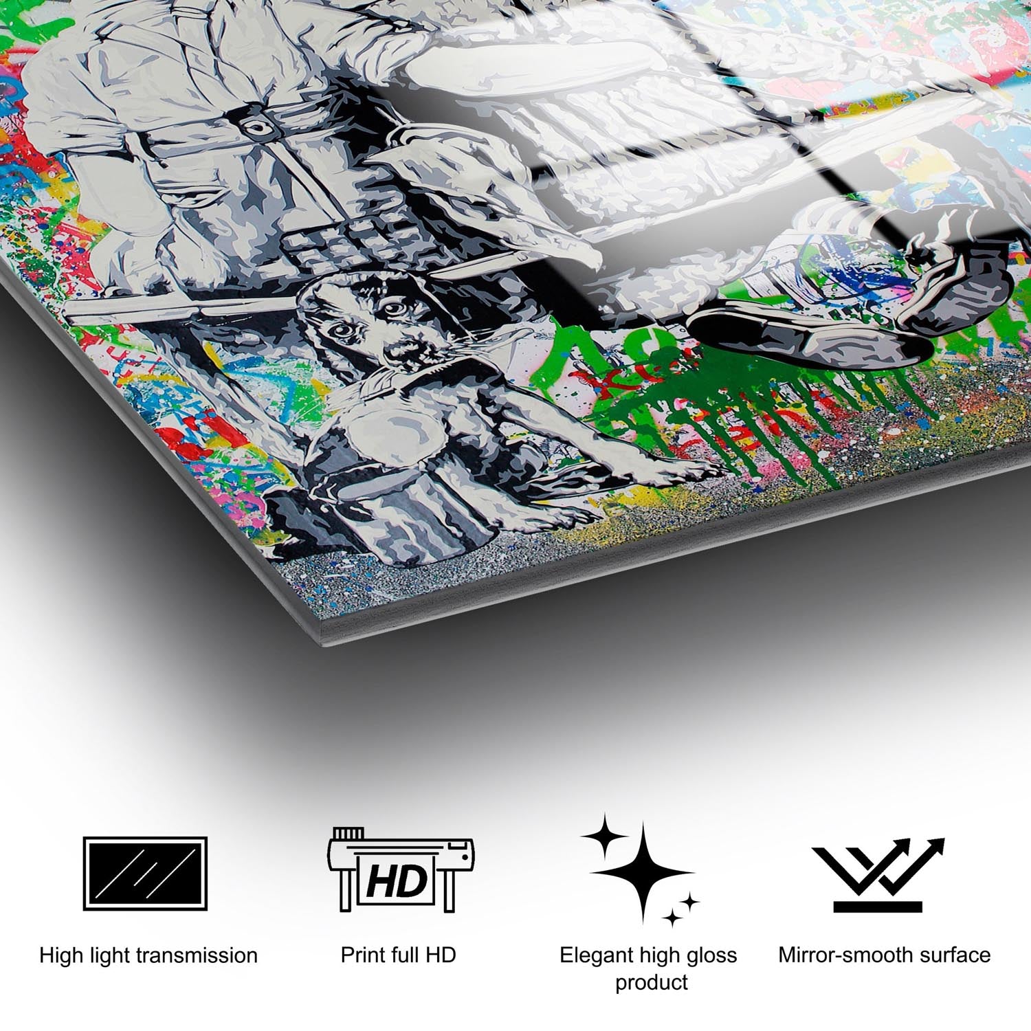 Entdecken Sie die faszinierende Schönheit des mehrfarbigen UV-Bildes von Wallity! Dieses exquisite Hartglas-Kunstwerk verwandelt jeden Raum in eine stilvolle Oase.