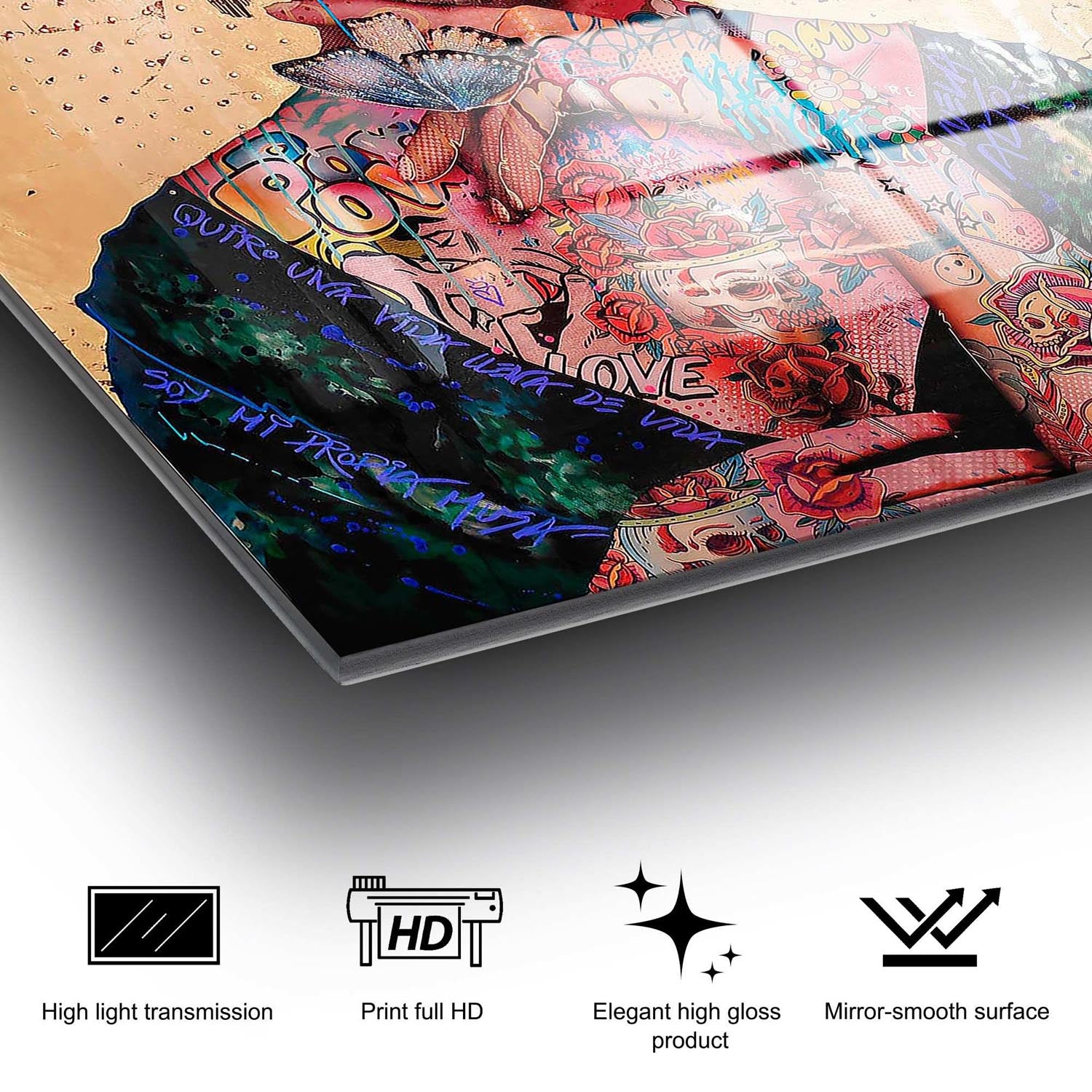 Entdecken Sie die faszinierende Schönheit des mehrfarbigen UV-Bildes von Wallity! Dieses exquisite Hartglasgemälde verwandelt jeden Raum in eine Oase der Eleganz und Kunst.