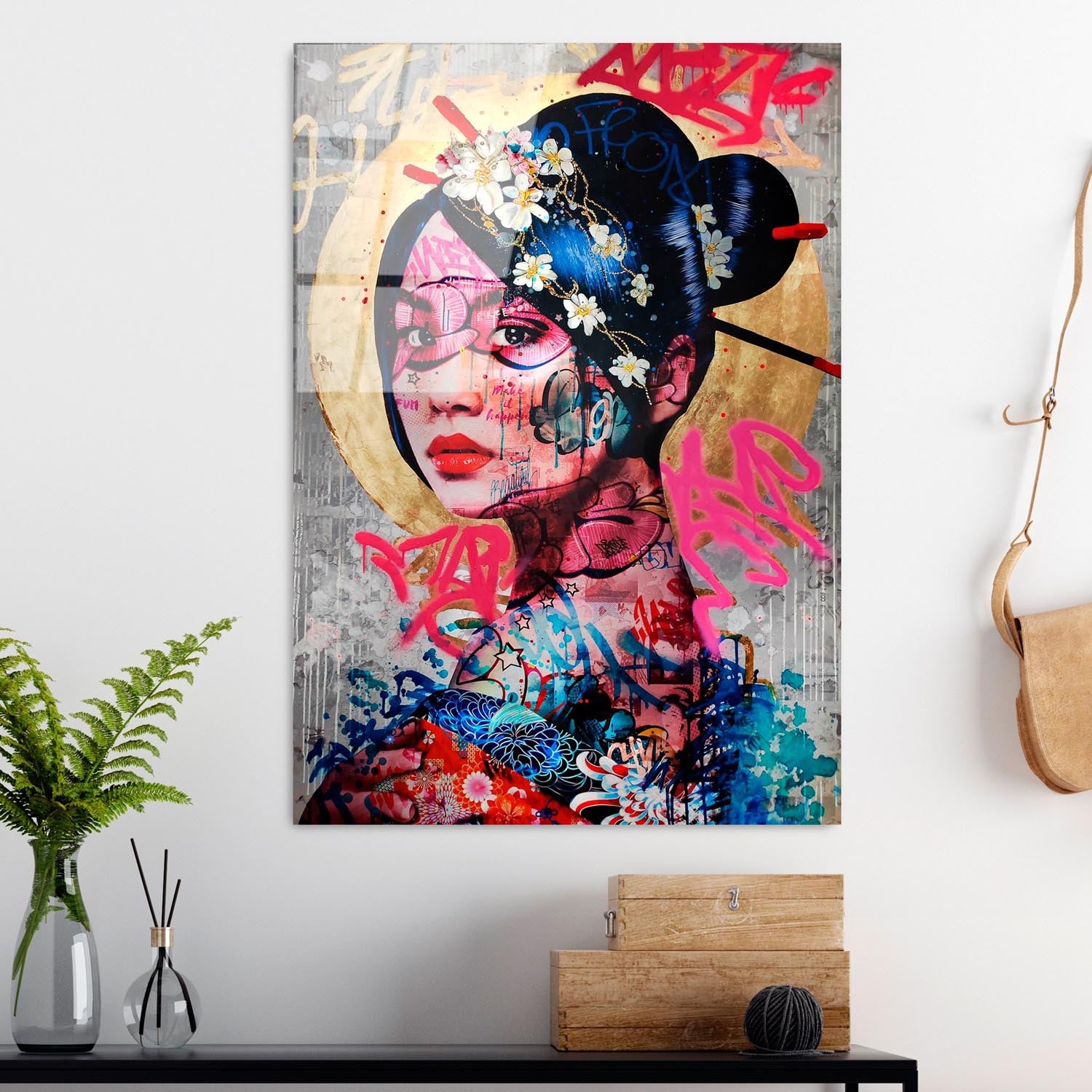 Entdecken Sie das beeindruckende UV-Bild von Wallity in Mehrfarbig! Dieses 70 x 100 cm große Kunstwerk aus gehärtetem Glas verwandelt jeden Raum in eine Oase der Eleganz.