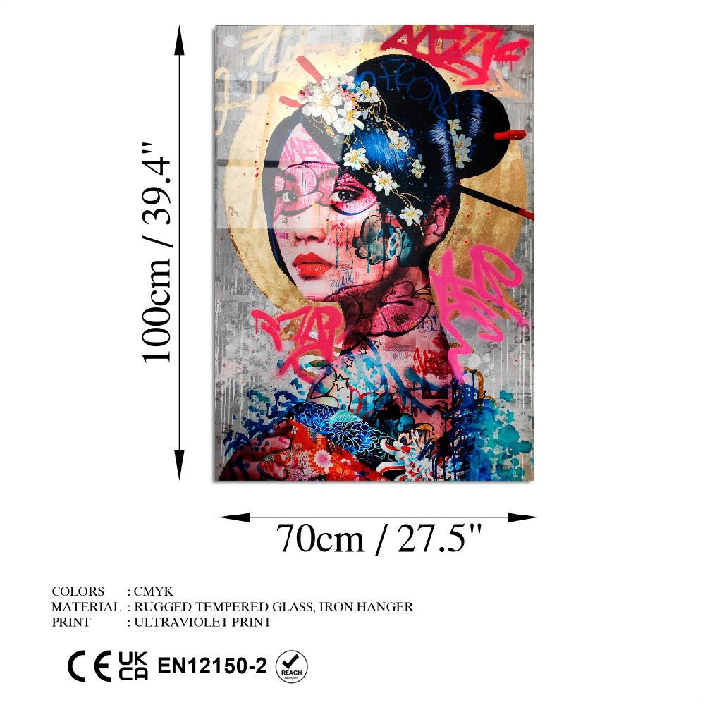 Entdecken Sie das mehrfarbige UV-Bild von Wallity! Dieses 70 x 100 cm große Kunstwerk aus gehärtetem Glas bringt Eleganz und Stil in jeden Raum.