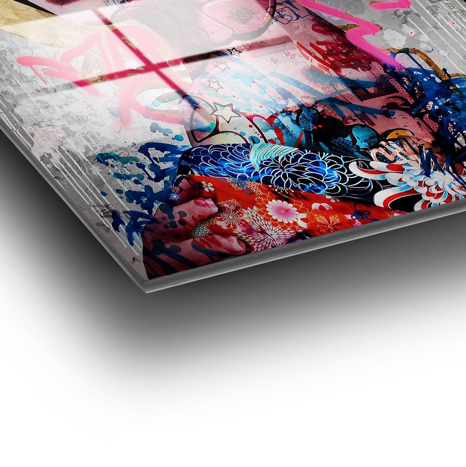 Verleihen Sie Ihrem Zuhause mit dem mehrfarbigen UV-Bild von Wallity einen Hauch von Kunst! Dieses 70 x 100 cm große, gehärtete Glasgemälde ist ein echter Blickfang.