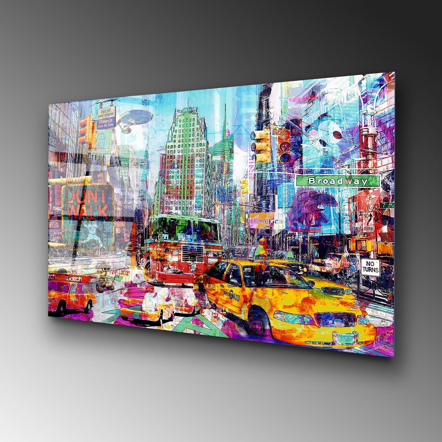 Entdecken Sie das mehrfarbige UV-Bild von Wallity! Dieses beeindruckende 70 x 100 cm große gehärtete Glasgemälde verwandelt jeden Raum in ein Kunstwerk.