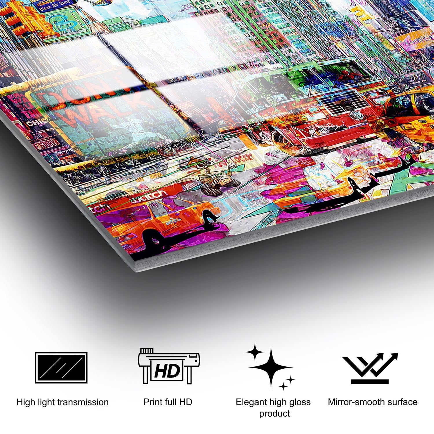 Entdecken Sie das mehrfarbige UV-Bild von Wallity! Dieses beeindruckende 70 x 100 cm große gehärtete Glasgemälde verwandelt jeden Raum in ein Kunstwerk.