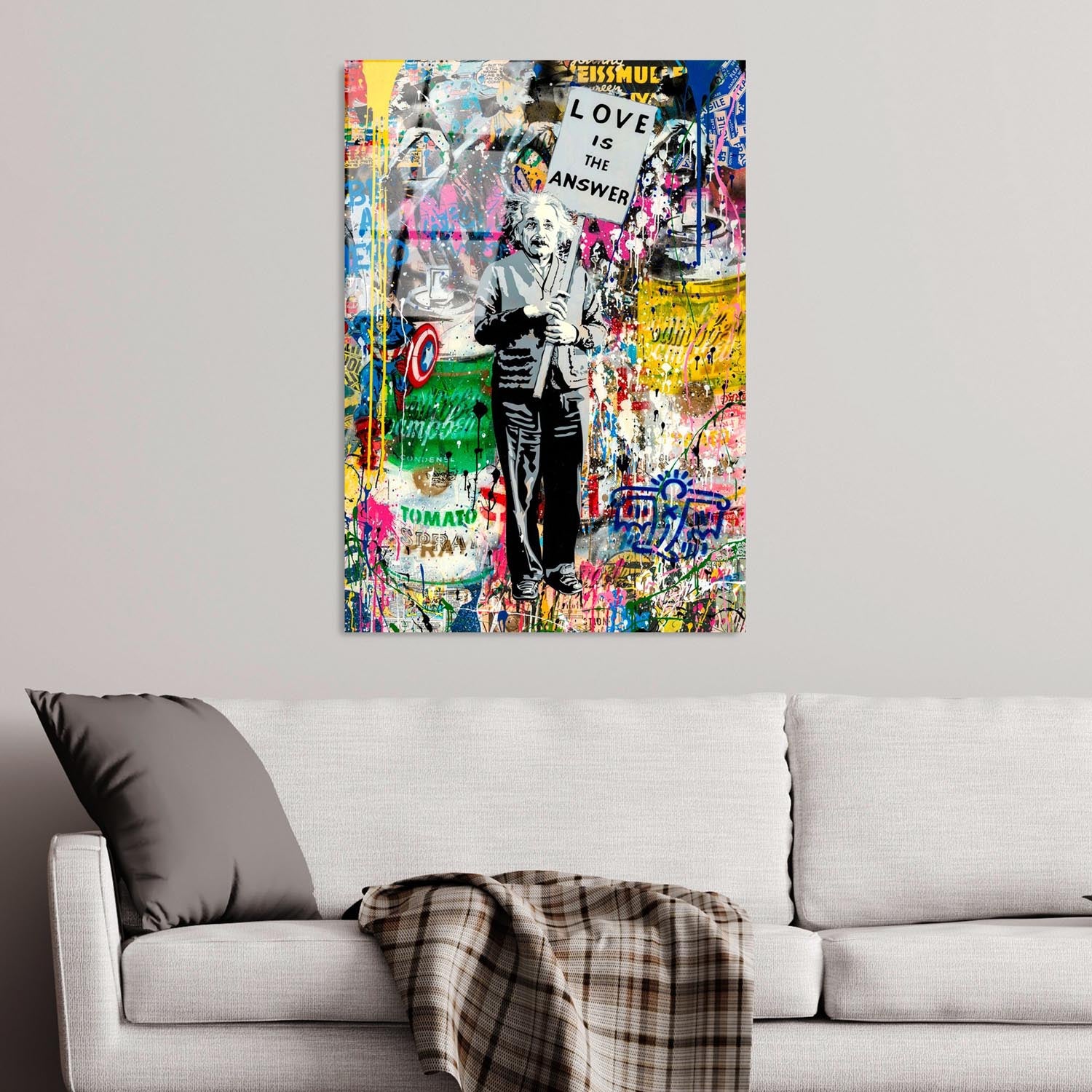 Entdecken Sie das mehrfarbige UV-Bild von Wallity! Dieses 70 x 100 cm große Kunstwerk aus gehärtetem Glas bringt Eleganz und Stil in jeden Raum.