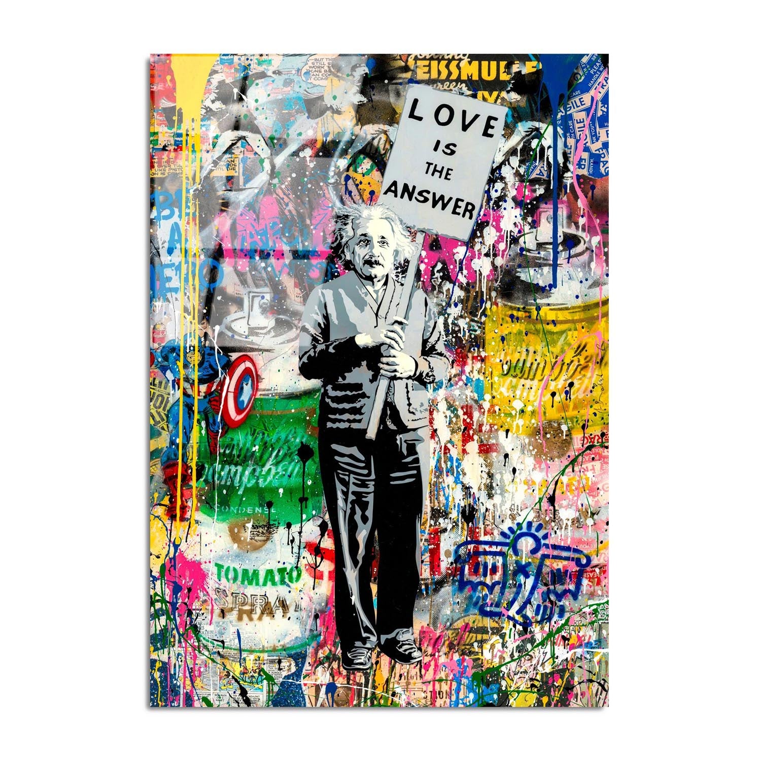 Verleihen Sie Ihrem Raum mit dem mehrfarbigen UV-Bild von Wallity einen Hauch von Eleganz! Dieses 70 x 100 cm große, hochwertige Kunstwerk aus gehärtetem Glas ist der perfekte Blickfang.