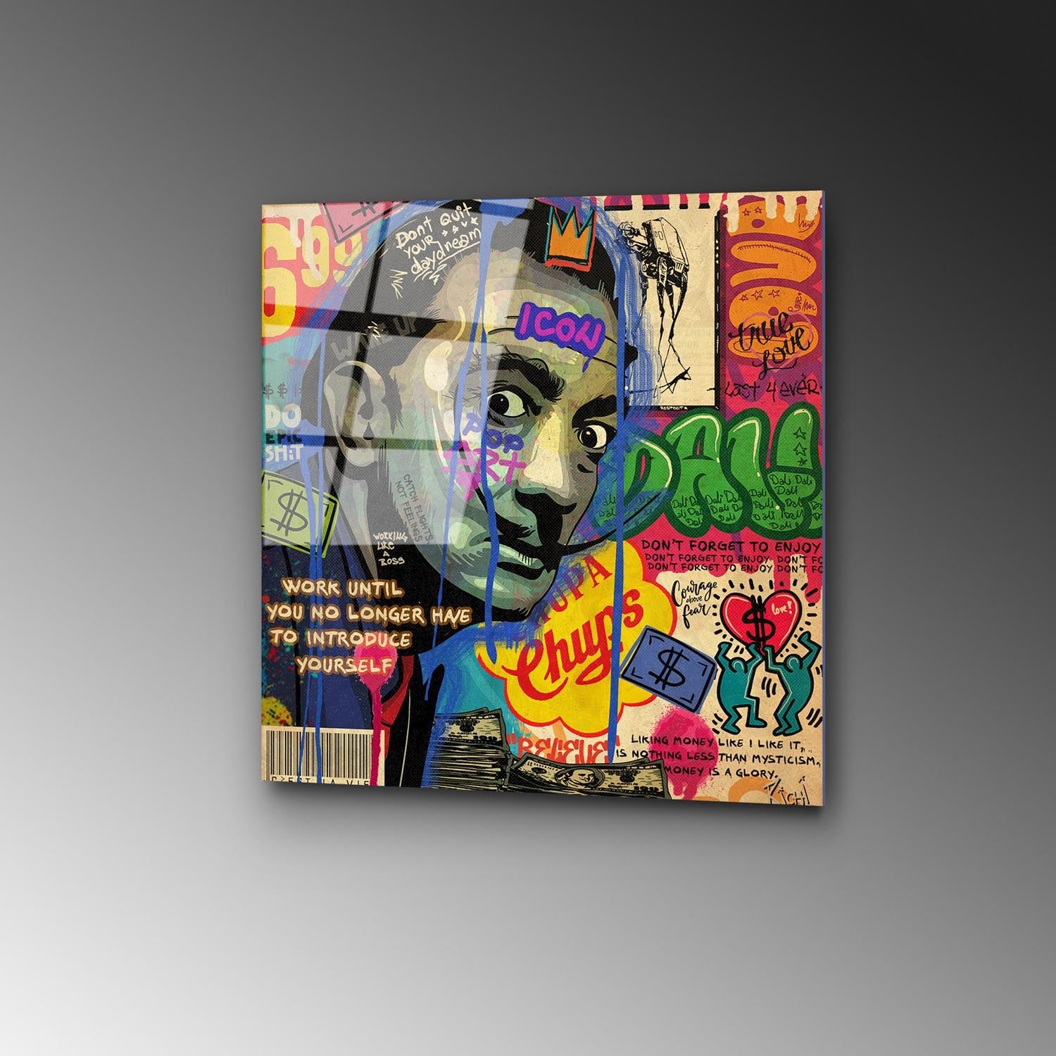 Entdecken Sie das UV-817 von Wallity: Ein faszinierendes Hartglasbild, das mit lebendigen Farben und zeitloser Eleganz jeden Raum verzaubert.