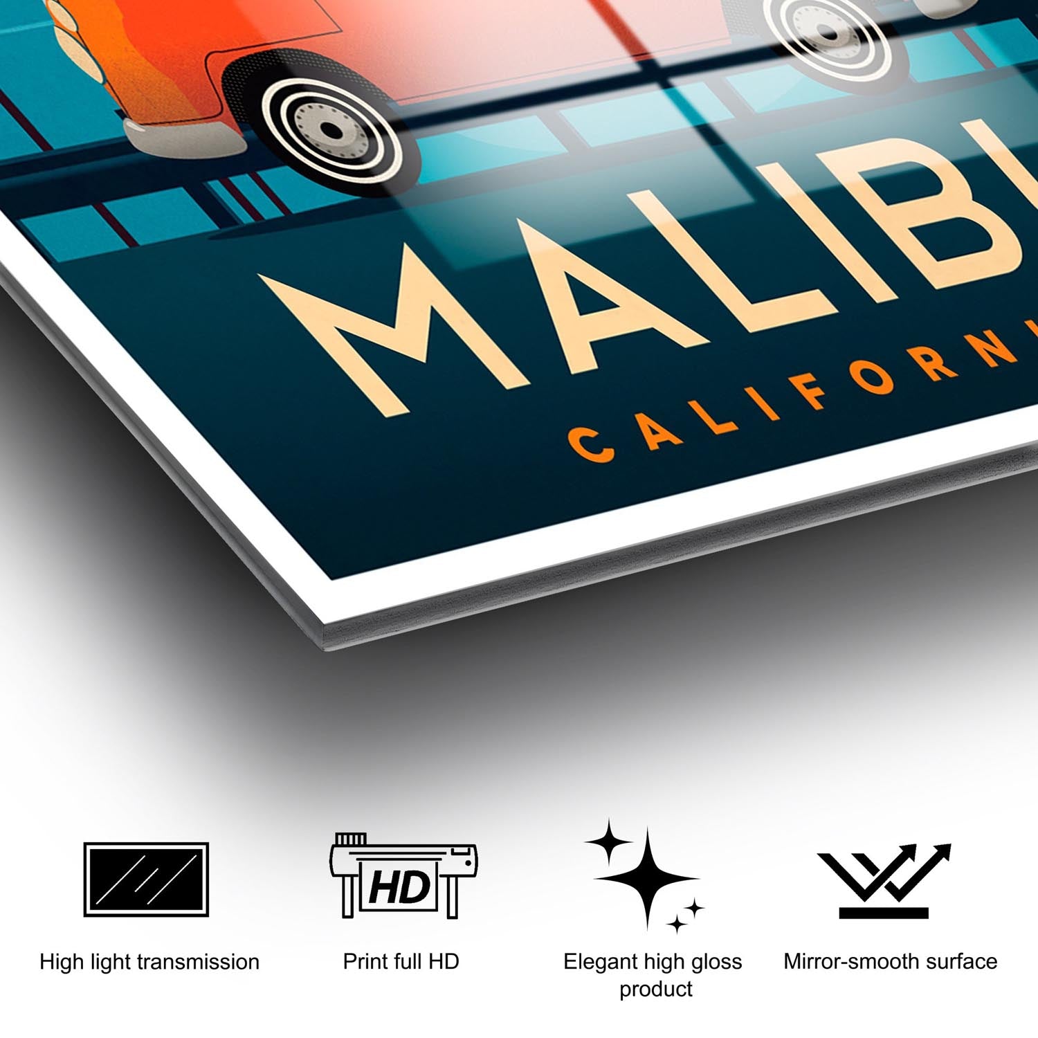 Verwandeln Sie Ihr Zuhause mit dem mehrfarbigen UV Bild von Wallity. Dieses exquisite Kunstwerk aus gehärtetem Glas bleibt lebendig und zeitlos.