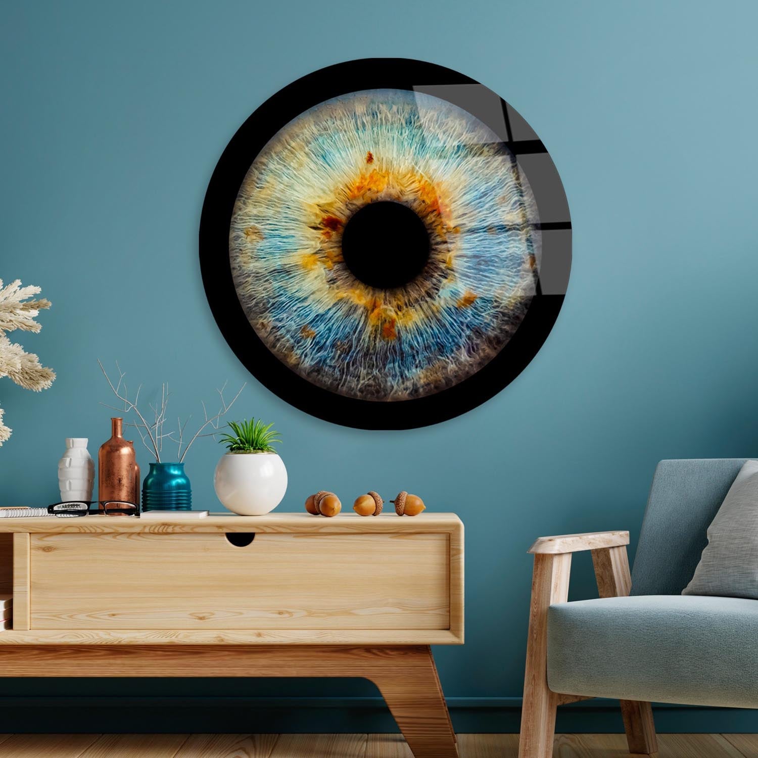 Erleben Sie die faszinierende Farbvielfalt des UV-Bildes von Wallity – ein bruchsicheres Kunstwerk aus gehärtetem Glas, das Räume stilvoll bereichert.