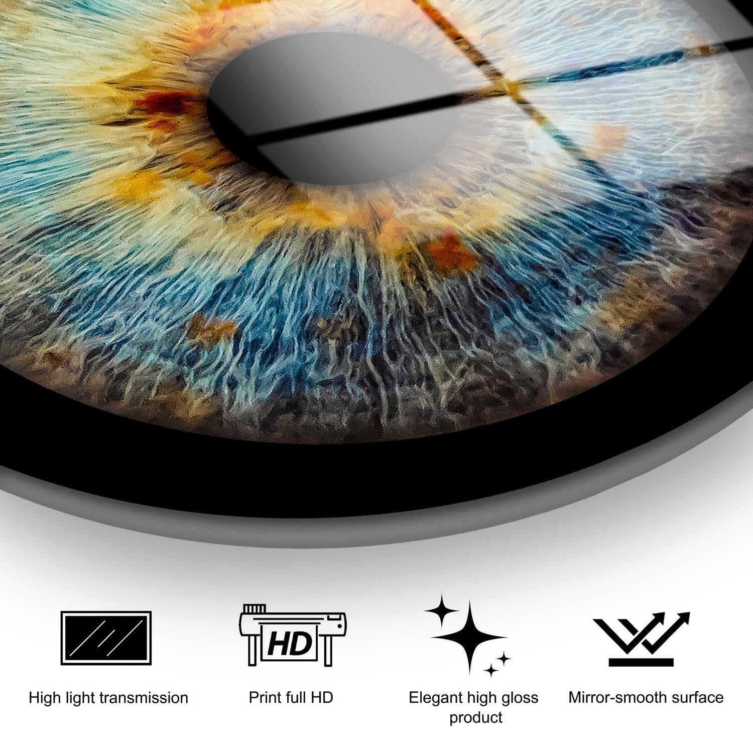 Erleben Sie die faszinierende Farbvielfalt des UV-Bildes von Wallity – ein stilvolles, langlebiges Kunstwerk aus gehärtetem Glas, das Ihr Zuhause bereichert.