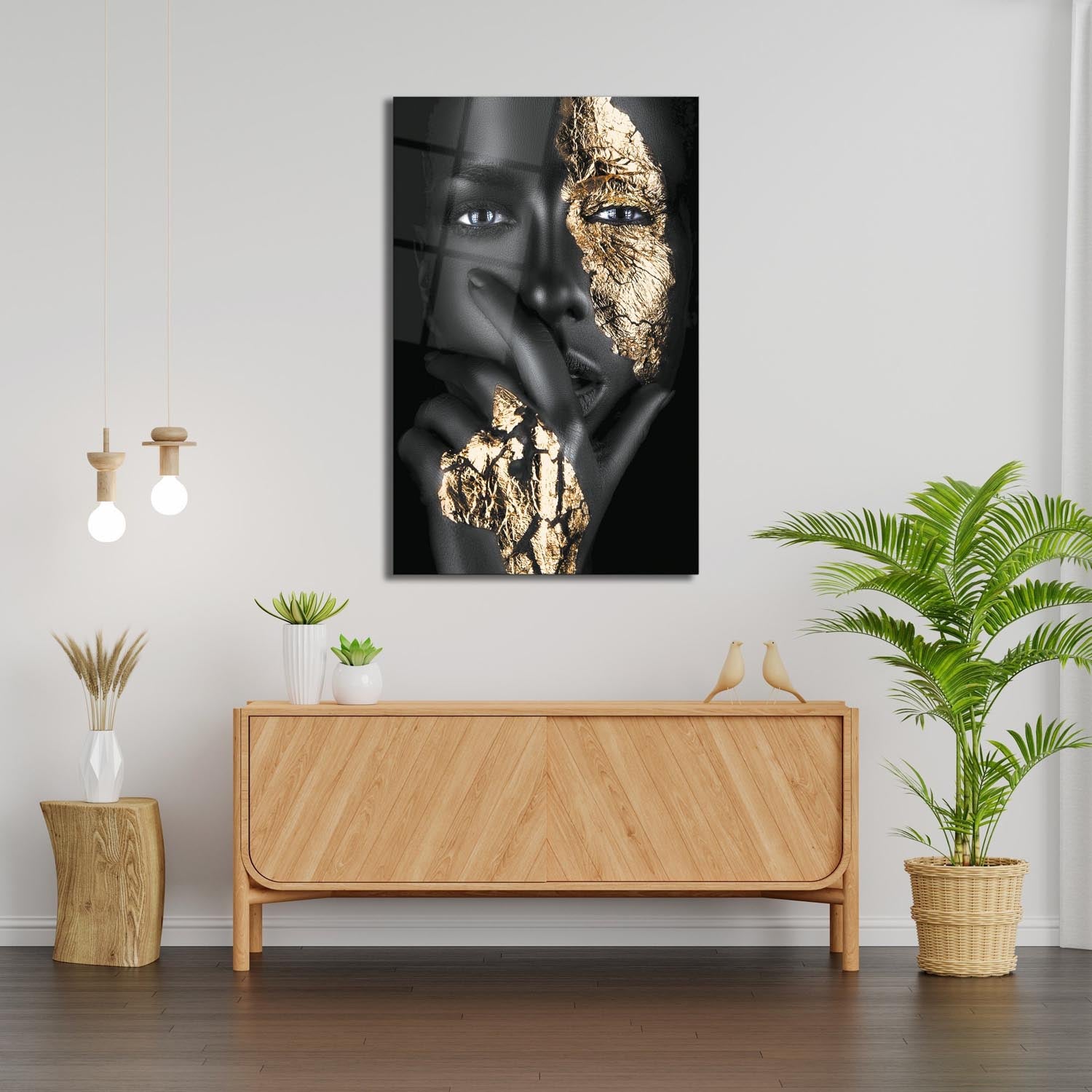 Entdecken Sie das beeindruckende Temperglas-Gemälde 536 von Wallity. Mit lebendigen Farben und eleganten Details verwandelt es jeden Raum.