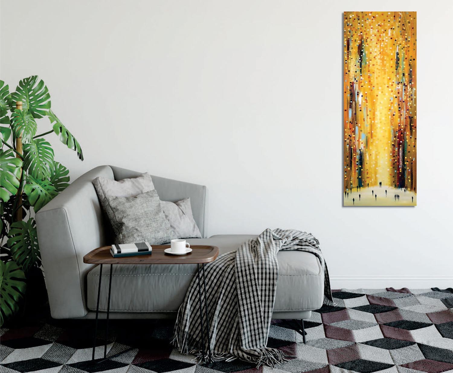 Verleihen Sie Ihrem Raum mit dem mehrfarbigen Leinwandbild PC320 von Wallity einen Hauch von Eleganz und Kreativität. Ein emotionales Meisterwerk!