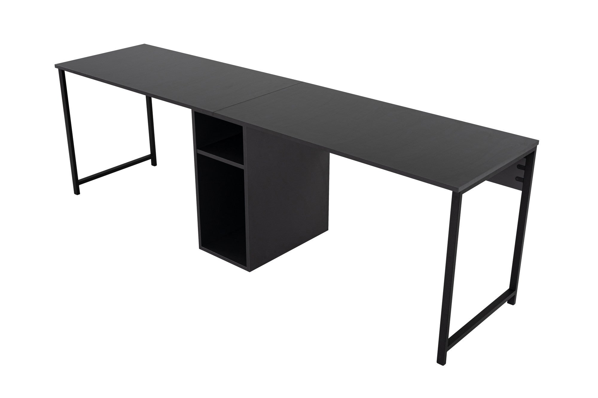 Gestalten Sie Ihr Home Office mit dem Twin Study Desk von Nordure in Anthrazit Schwarz. Funktionalität trifft auf modernes Design für optimale Produktivität.