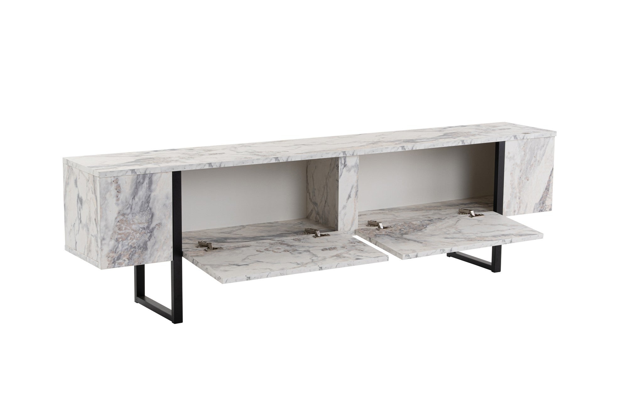 Erleben Sie das Serenity Sideboard in Freesia-Marmor Schwarz von Nordure – ein luxuriöses Design, das Ihr Zuhause stilvoll aufwertet.