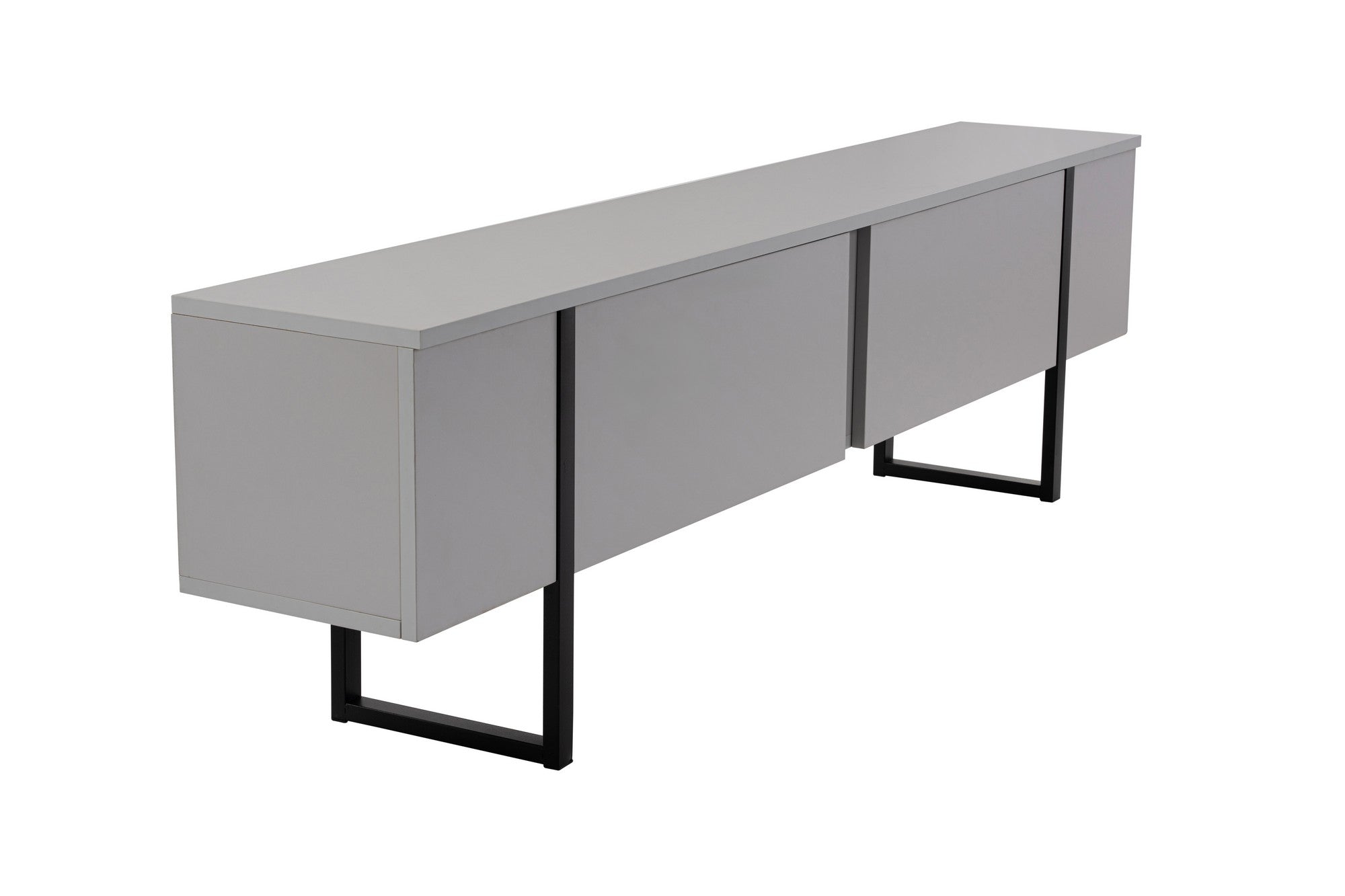 Erleben Sie das Serenity Sideboard von Nordure in modernem Grau und Schwarz – Ihr stilvoller Partner für Ordnung und Eleganz im Wohnraum.