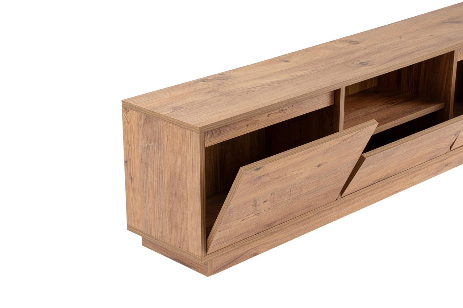 Entdecken Sie das Vanguard Sideboard in Atlantischer Kiefer von Nordure – ein stilvolles Möbelstück, das Eleganz und praktischen Stauraum bietet.