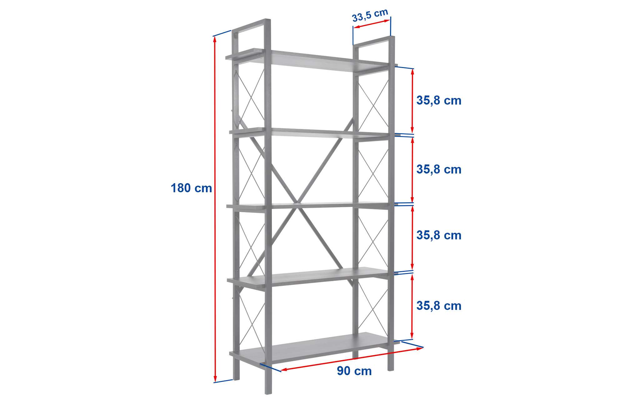 Verleihen Sie Ihrem Raum mit dem Elysian Bücherregal in Weiß und Gold von Nordure einen Hauch von Luxus und praktischer Eleganz.
