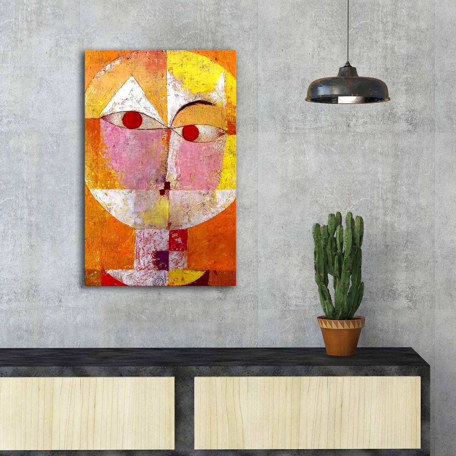 Verleihen Sie Ihrem Raum mit dem beeindruckenden Leinwandgemälde von Paul Klee in 45x70 cm einen Hauch von Eleganz. Hochwertige Materialien und kunstvolle Details.