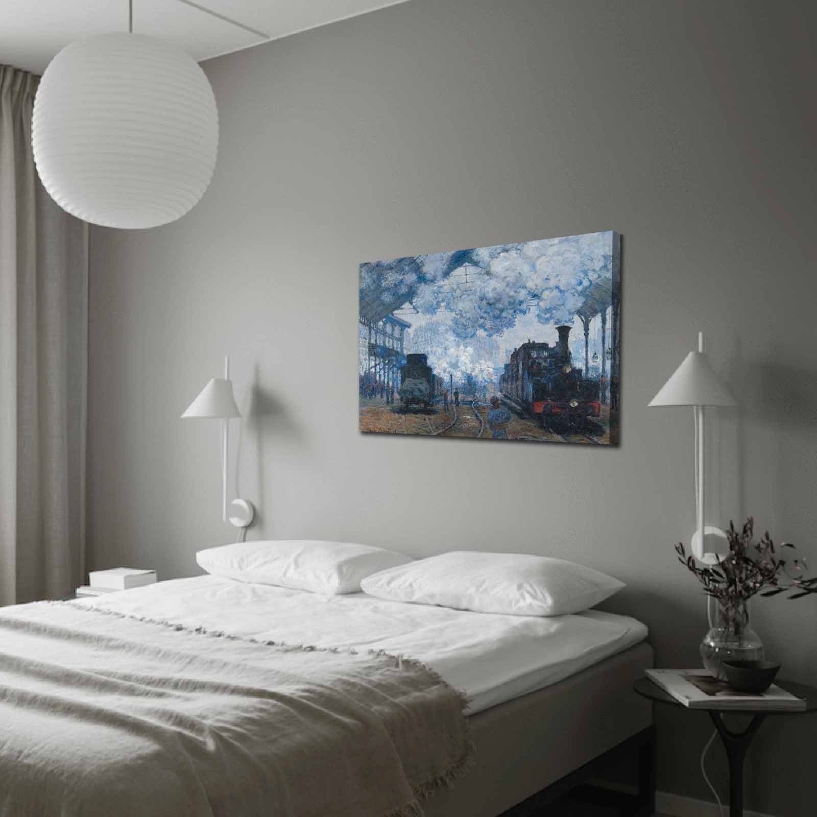 Verleihen Sie Ihrem Raum mit Monets "Ankunft des Zuges in der Normandie" einen Hauch von Impressionismus und zeitloser Schönheit.